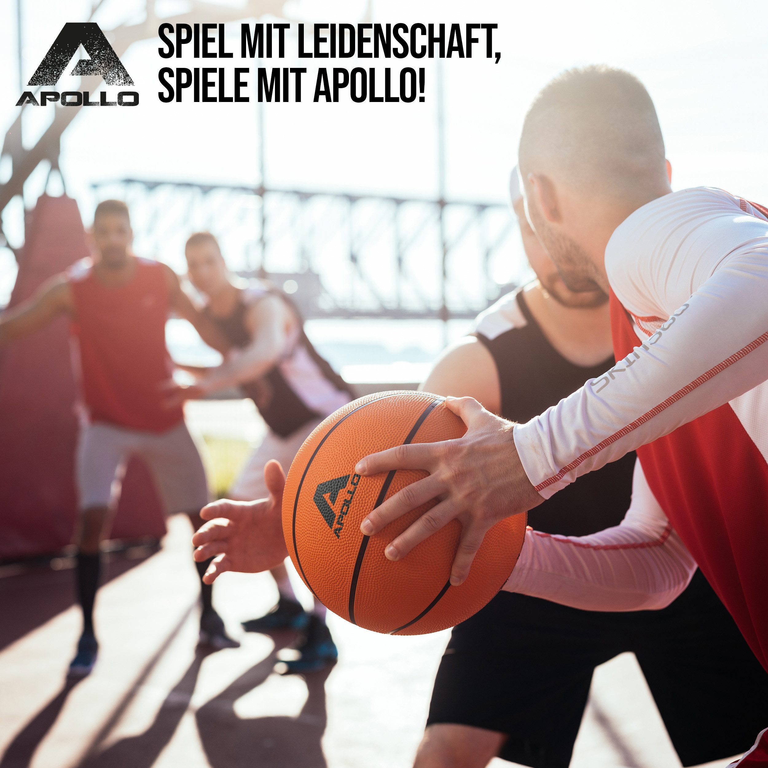 Apollo Basketball Basketball für Indoor und Outdoor - Korbball in Größe 7 - Orange, optimierte Oberfläche
