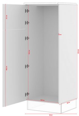 IMPULS KÜCHEN Kühlumbauschrank "Prag", Breite/Höhe: 60/147,5 cm vormontiert, mit Soft-Close und zwei Türen