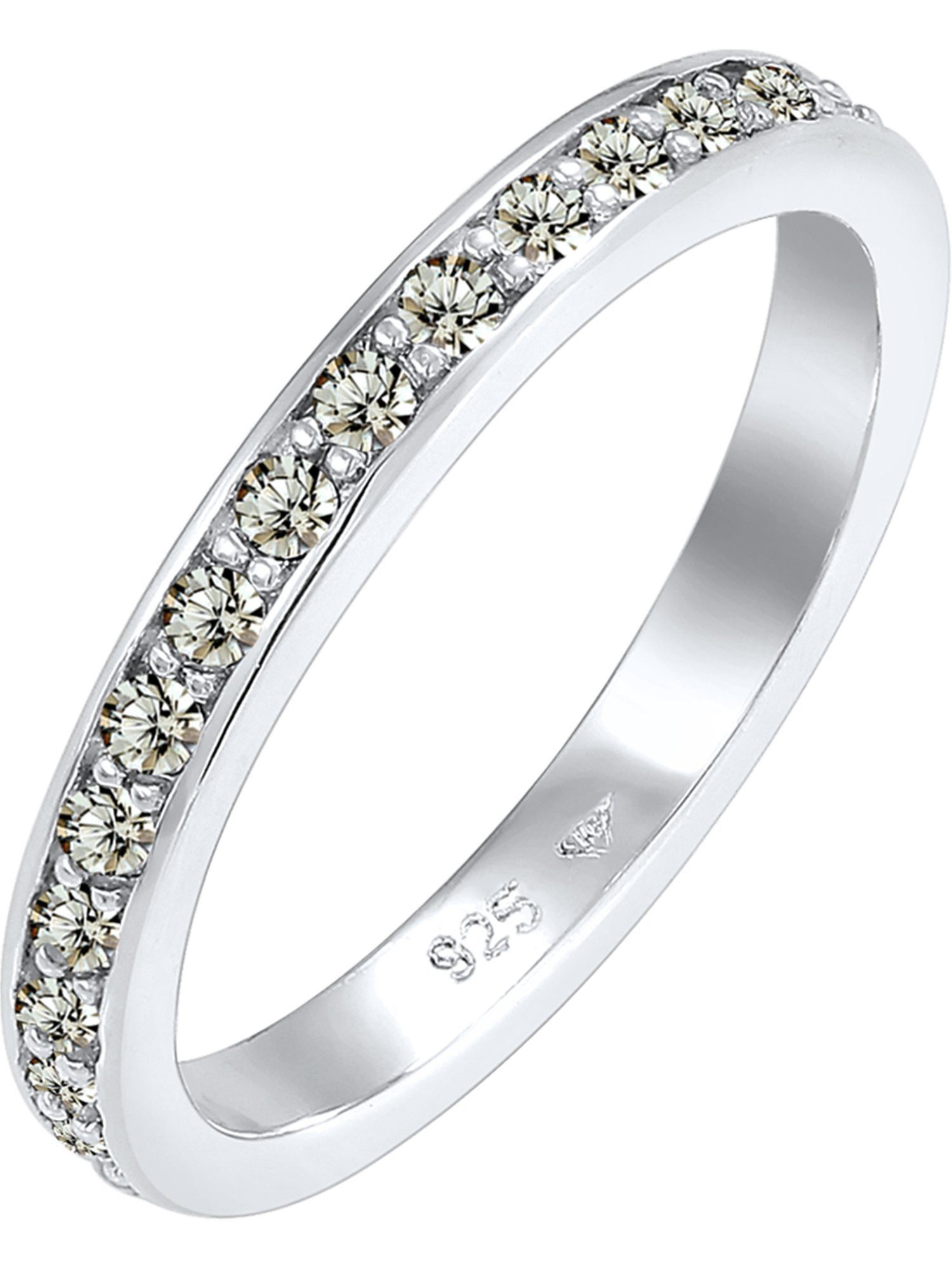 Elli Silberring Elli Damen-Damenring 925er Silber 28 Glasstein, Glasstein, synthetisch