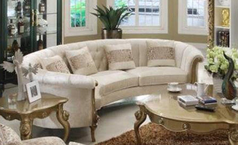 JVmoebel 4-Sitzer Klassische Runde Couch Wohnlandschaft Rundes Sofa  Polsterecke, Made in Europe