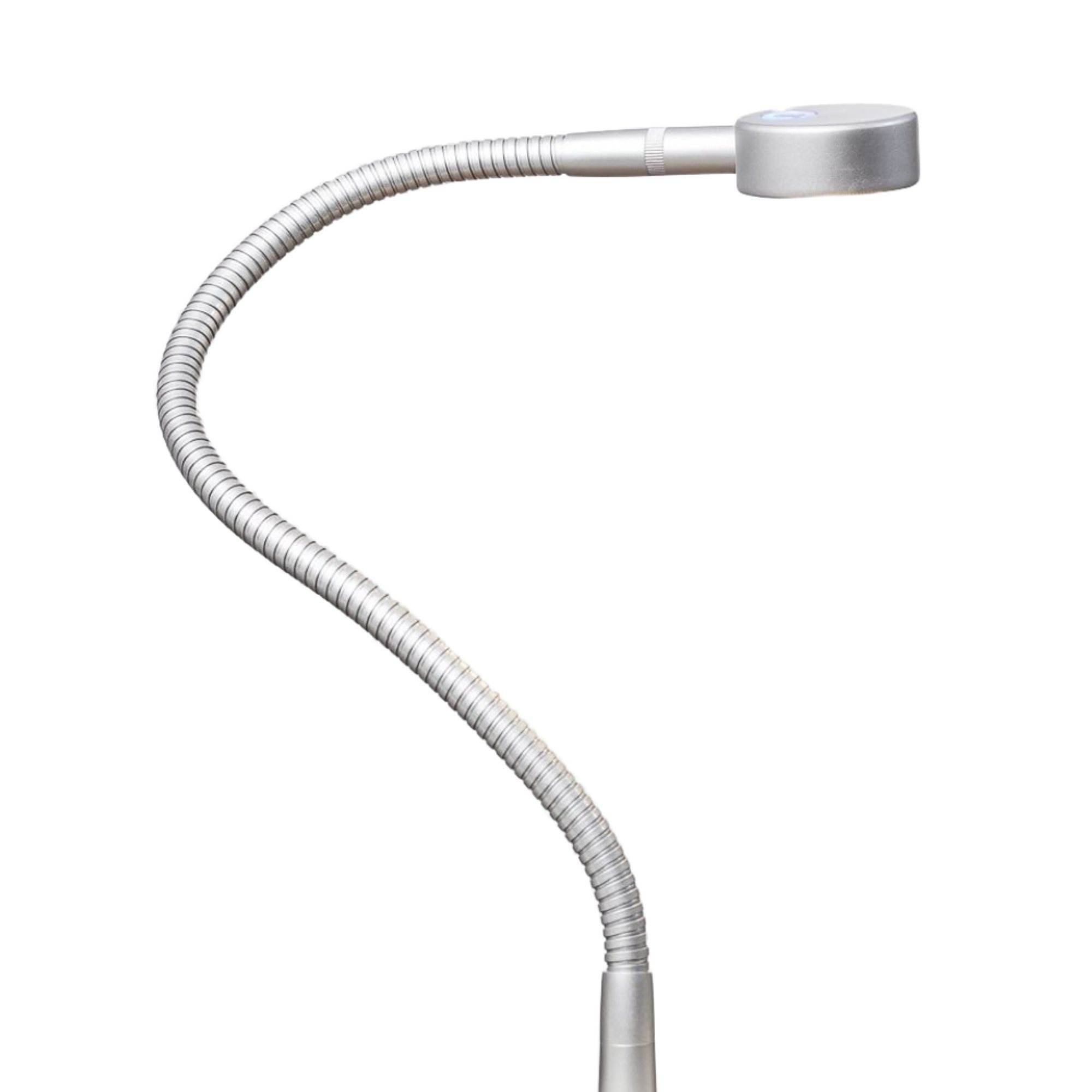kalb Bettleuchte LED Leseleuchte Bettlampe Flexleuchte chrom silbergrau Touch Schalt, warmweiß