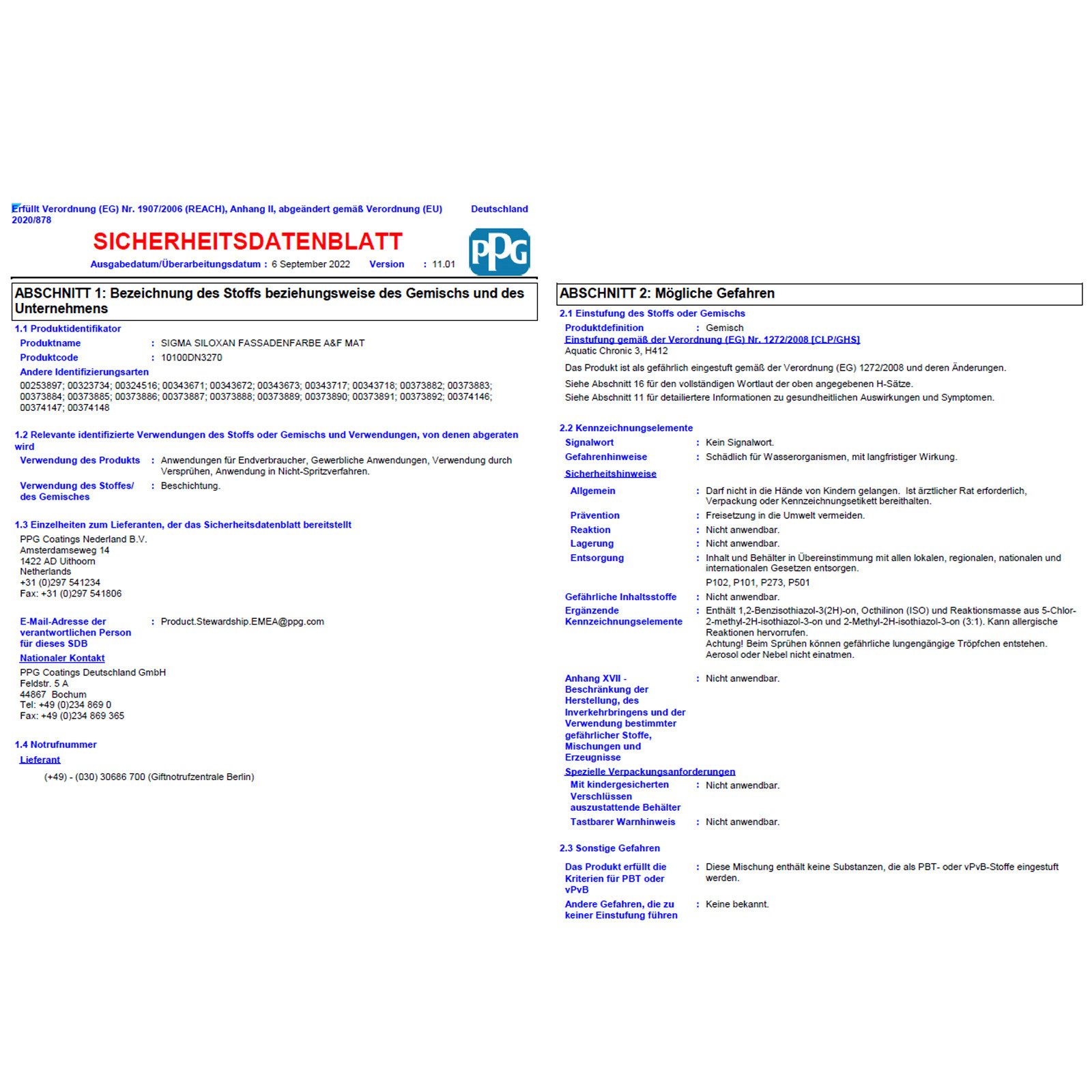 SIGMA Coatings Fassadenfarbe SILOXAN FASSADENFARBE A&F - 12.5 LTR (WEISS)
