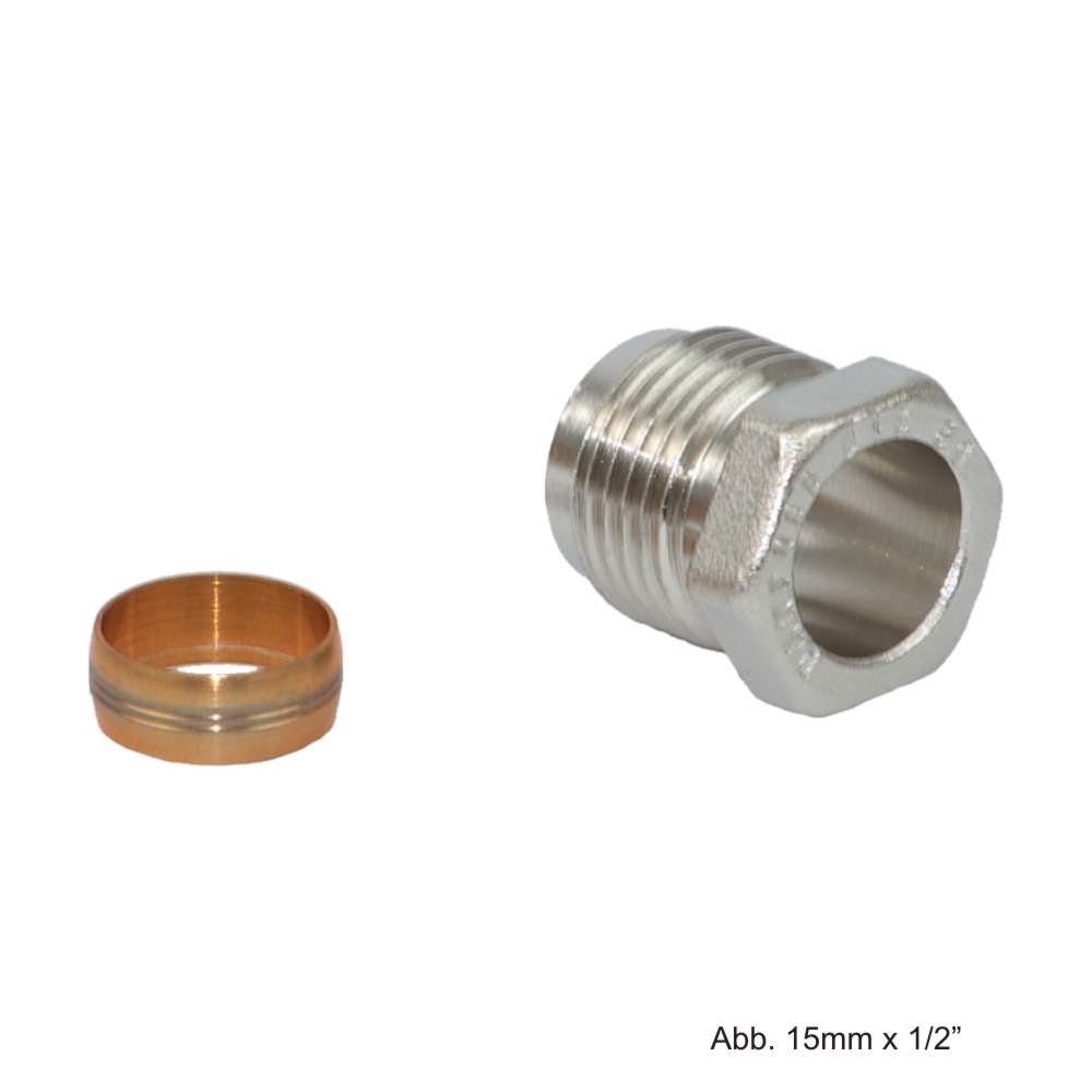 Heizkörper Danfoss Klemmverbinder 3/8" x 10mm f. Stahl- u. Kupferrohre, 013G4100
