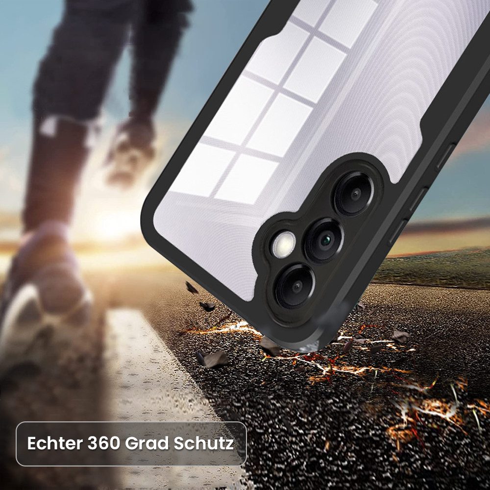 Tec-Expert Handyhülle 360 Grad Hülle für Samsung Galaxy A55 5G 6.6 Zoll, 6.6, Rundum Schutz Cover Case Hülle robust