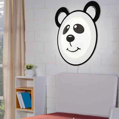 etc-shop Dekolicht, Leuchtmittel inklusive, Warmweiß, Panda Bär Design Wand Leuchte Kinder Spiel Zimmer Schalter