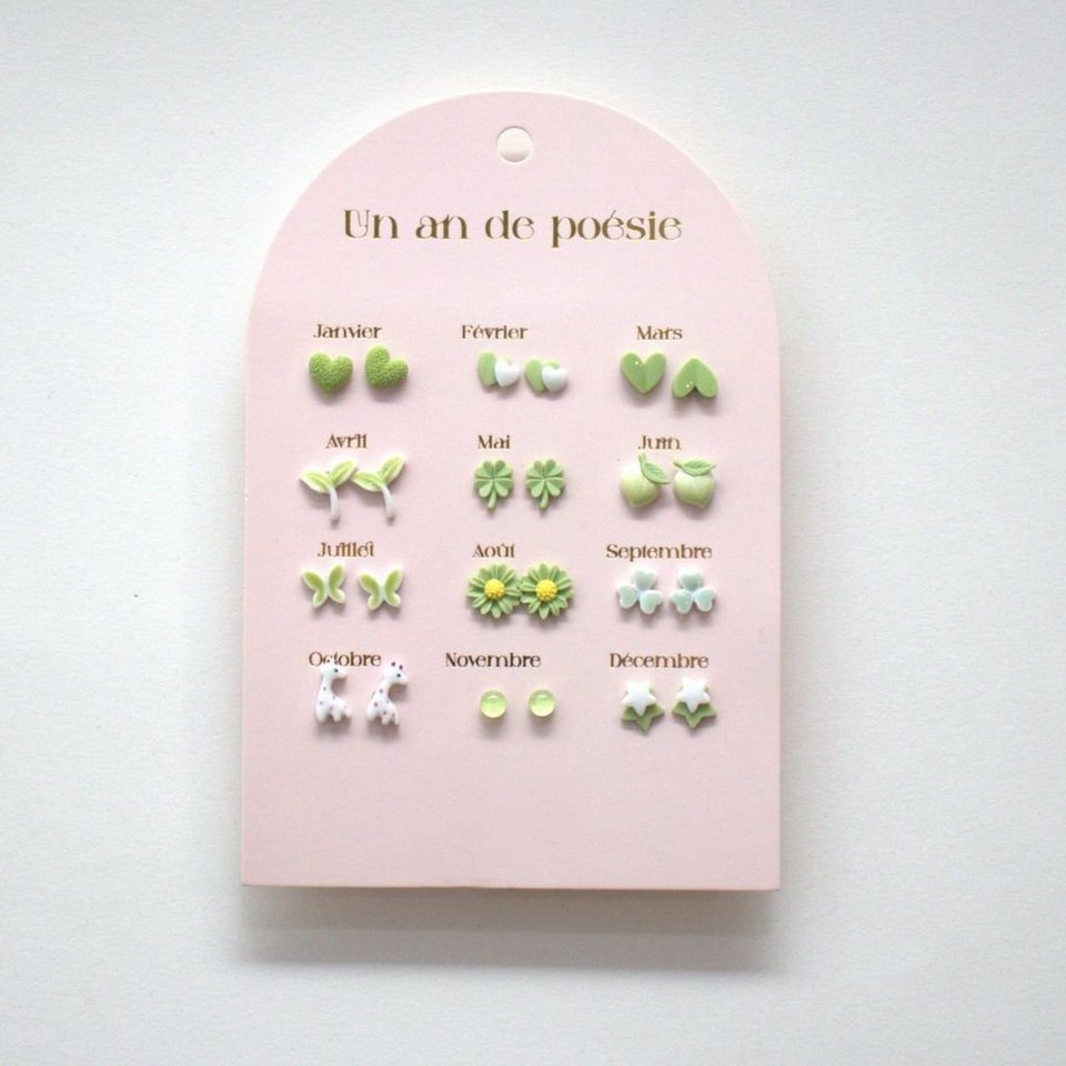 suebidou Ohrring-Set 12 Monate á 1 Paar Ohrringe als Set - 12 Paar Ohrringe  für Mädchen