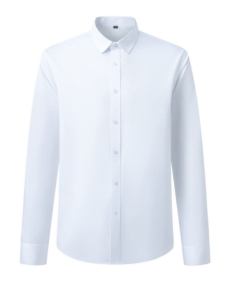 Allthemen Businesshemd aus Bambusfaser Slim Fit Herrenhemd elastisches Langarmhemd