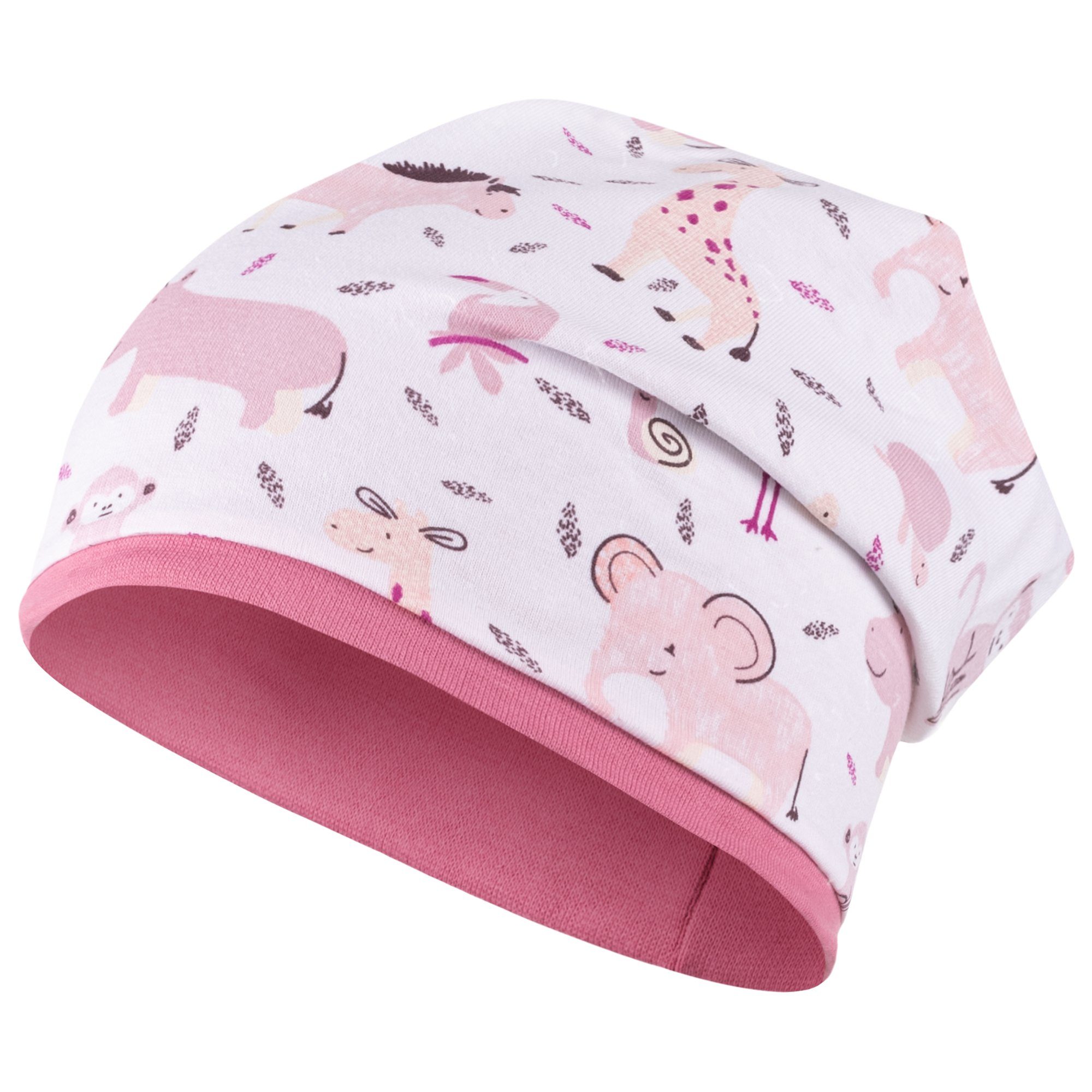 Jerseymütze Mädchen Mütze Übergangsmütze Beanie Kindermütze Baby Tiermotive