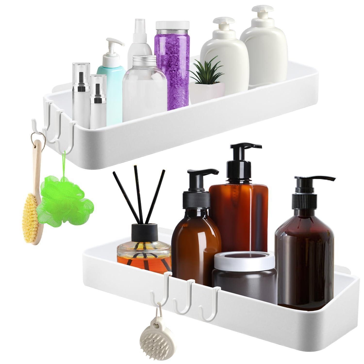 LuxusKollektion Duschablage Duschablage ohne Bohren 2 Stk Weiss, 2-tlg.