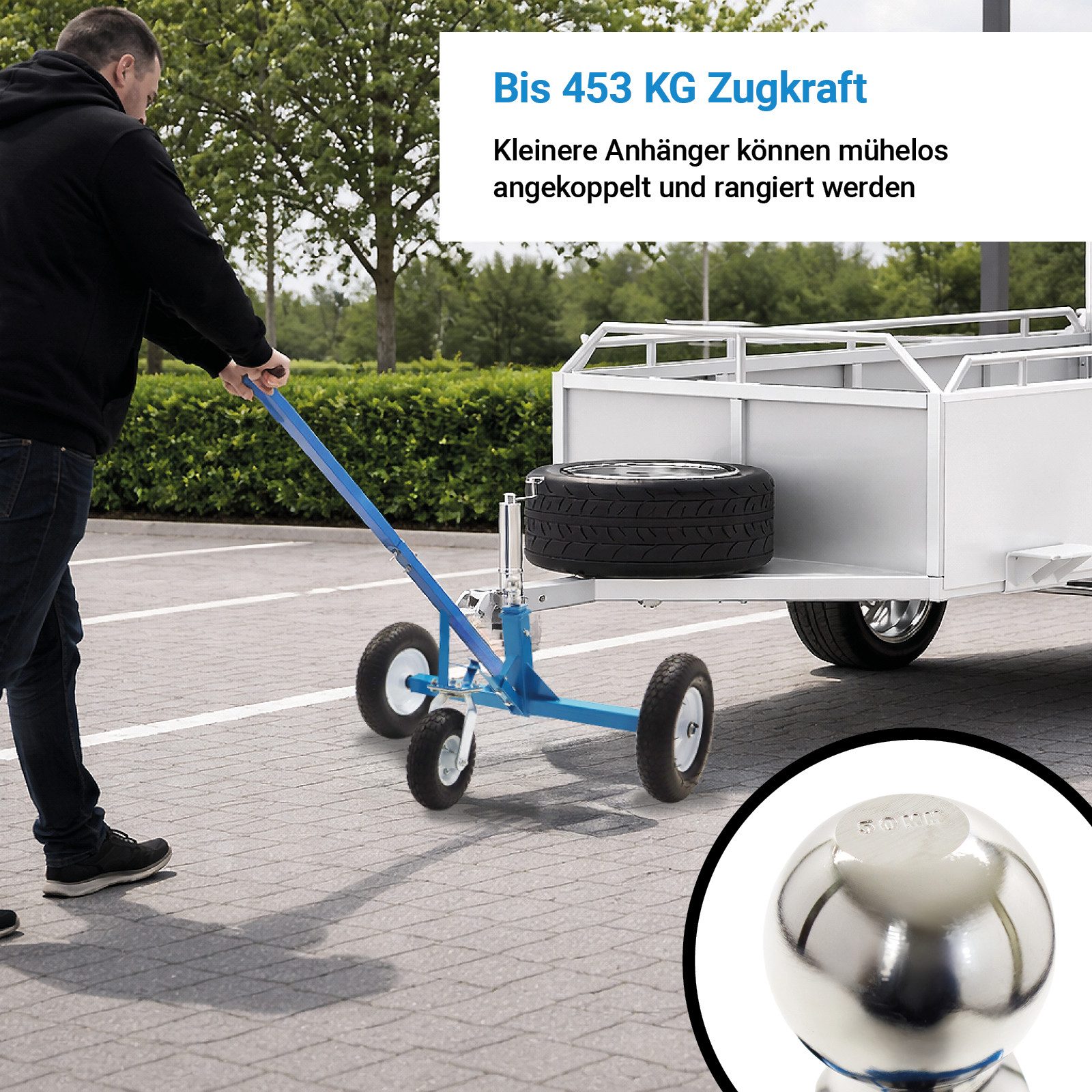 Bituxx Anhänger-Abstellstütze Rangierhilfe 453kg für Anhänger mit Stützrad, (MS-19567)
