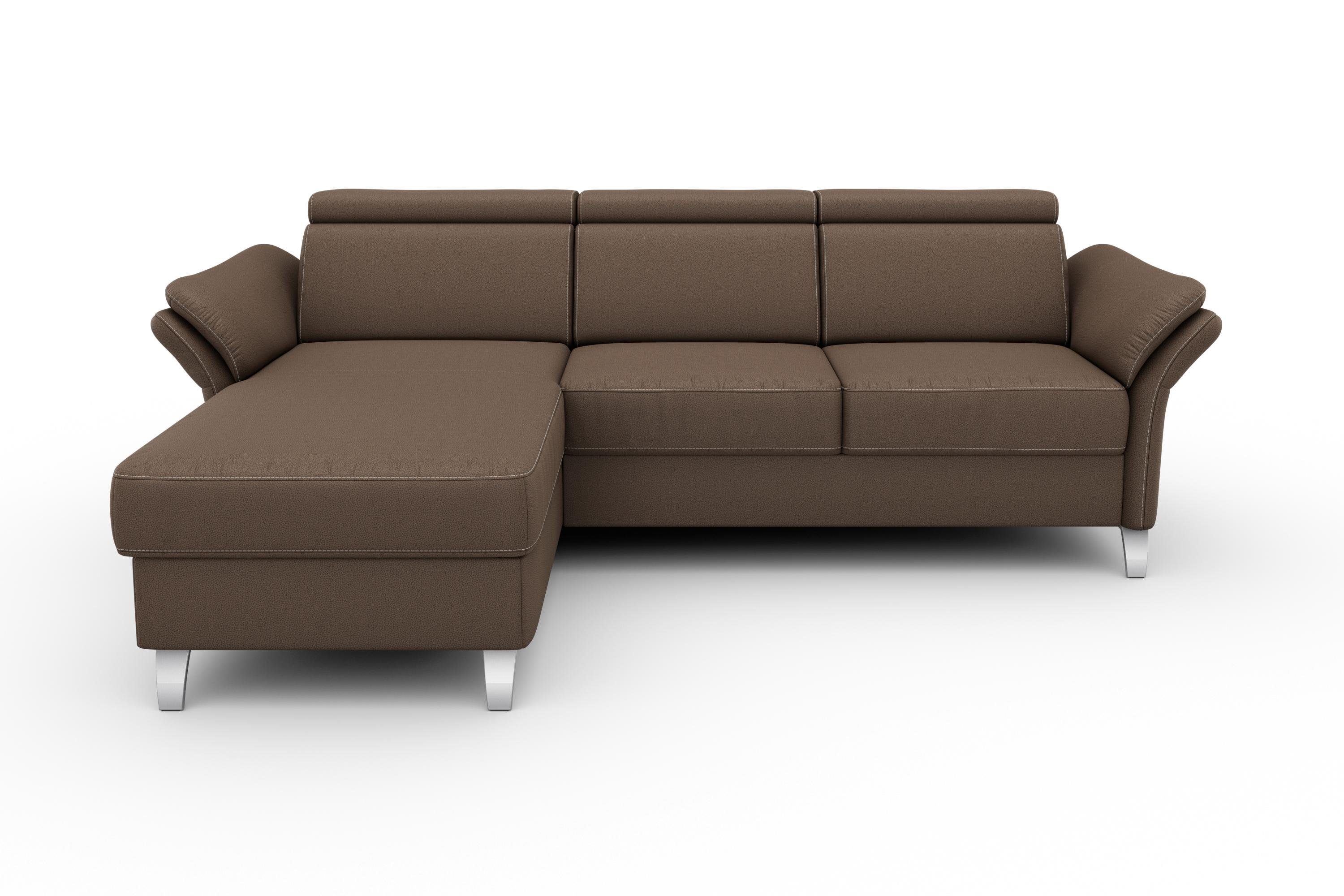 sit&more Ecksofa Vincenzo L-Form, inklusive Kopfteilverstellung, optional Schlaffunktion & Bettkasten