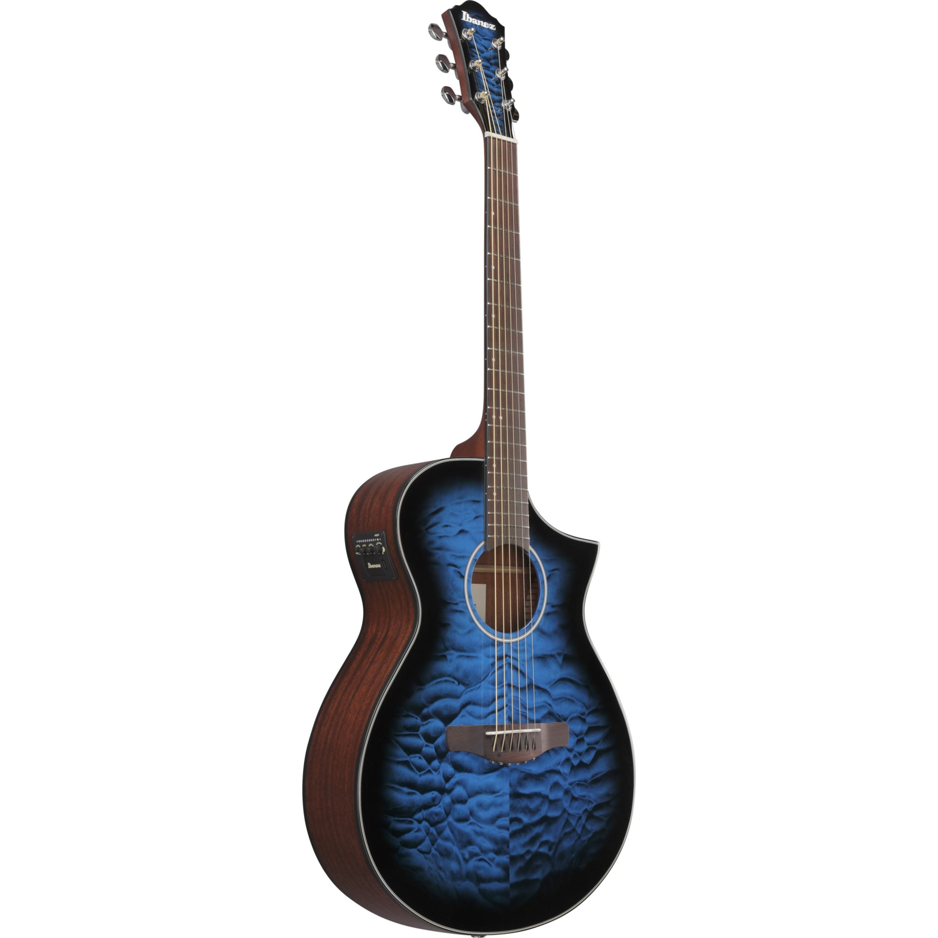Ibanez Westerngitarre, Westerngitarren, 000/OM Gitarren, AEWC16QA-TLH Transparent Blue Sunburst - Westerngitarre