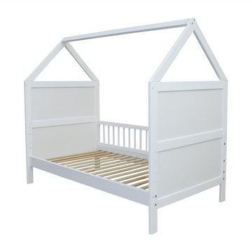 Micoland Kinderbett »Babybett Kinderbett Juniorbett Bett Haus 140x70cm weiß 0 bis 6 Jahre«