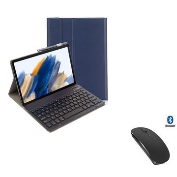 Lobwerk Tablet-Hülle 3in1 Hülle + Tastatur + Maus für Samsung Galaxy Tab A8 SM-X200/X205, Aufstellfunktion, Sturzdämpfung