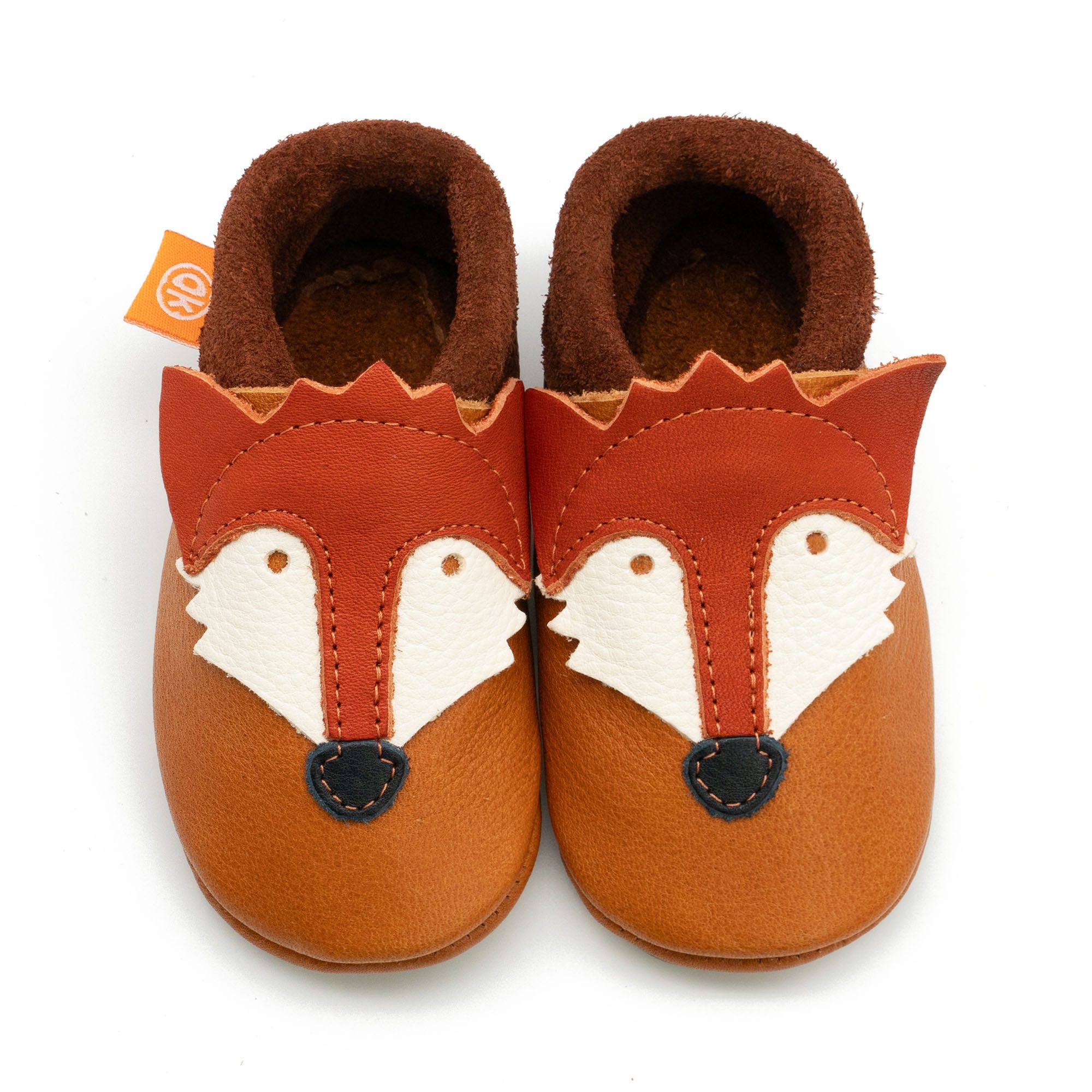 Orangenkinder® Kindergarten Schuhe Fuchs mit Gummi Sohle Barfußschuh pflanzlich gegerbtes Leder, Made in Germany, Kindergartenschuh