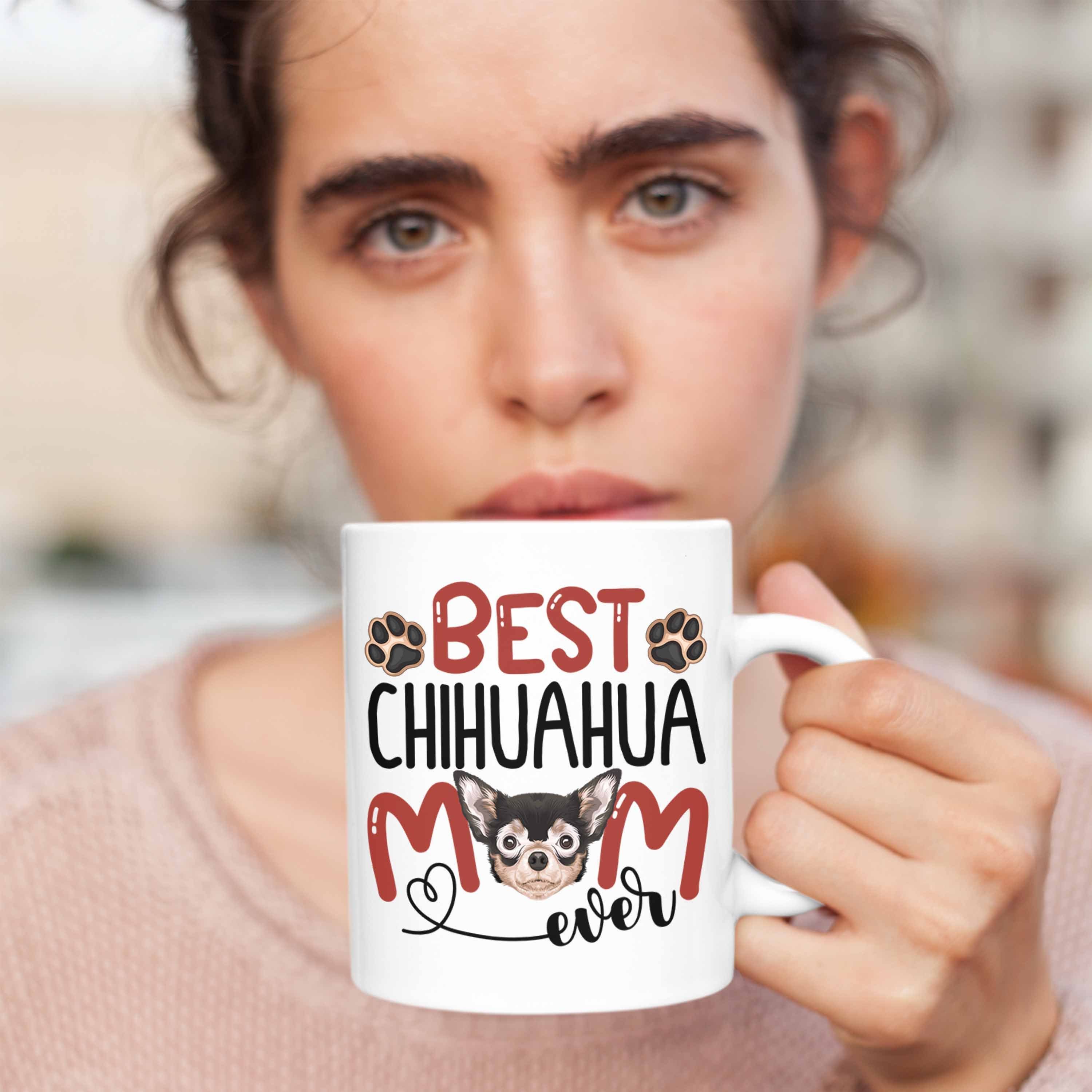 Lustiger Geschenkidee Tasse B Besitzerin Chihuahua Weiss Trendation Geschenk Spruch Tasse Mom