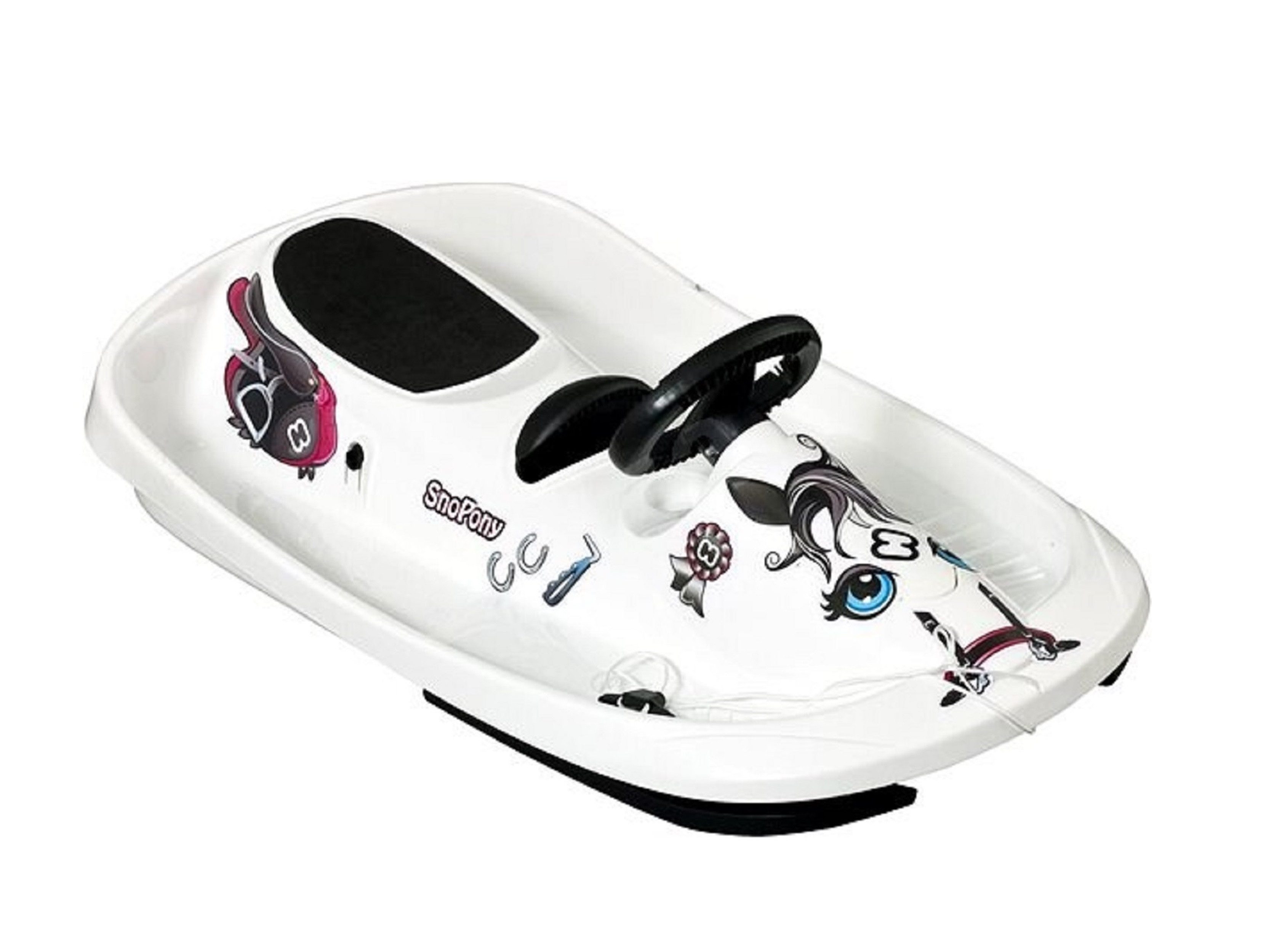 Lenkschlitten Lenkschlitten Sno Fantasy mit Sticker Bobschlitten Rennrodel weiß
