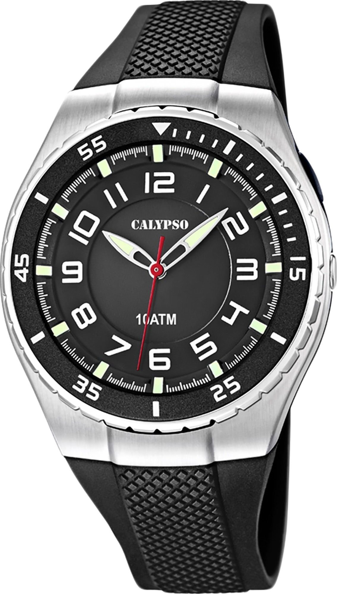 rund, schwarz, WATCHES Uhr Calypso Armbanduhr K6063/4 Fashion PURarmband Kunststoffband, Quarzuhr Herren CALYPSO Herren