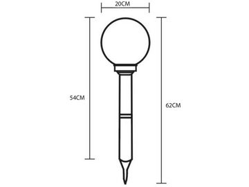 meineWunschleuchte LED Solarleuchte, Dämmerungssensor, LED fest integriert, Neutralweiß, 2er Set Solarkugeln Garten-beleuchtung Solarlichter Leuchtkugeln Ø20cm