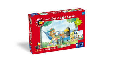 HUCH & friends Puzzle Der kleine Rabe Socke - Puzzle 2. 3 Puzzle mit 49 Teilen, 49 Puzzleteile