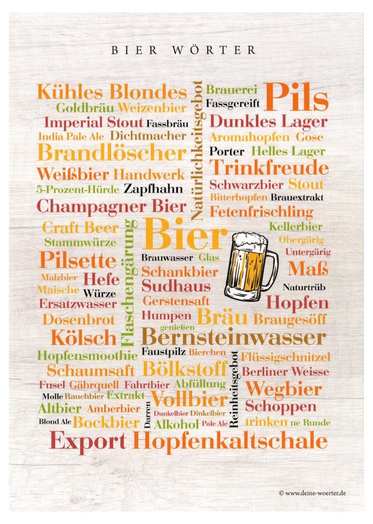 Deine Wörter Postkarte "Bier-Wörter"