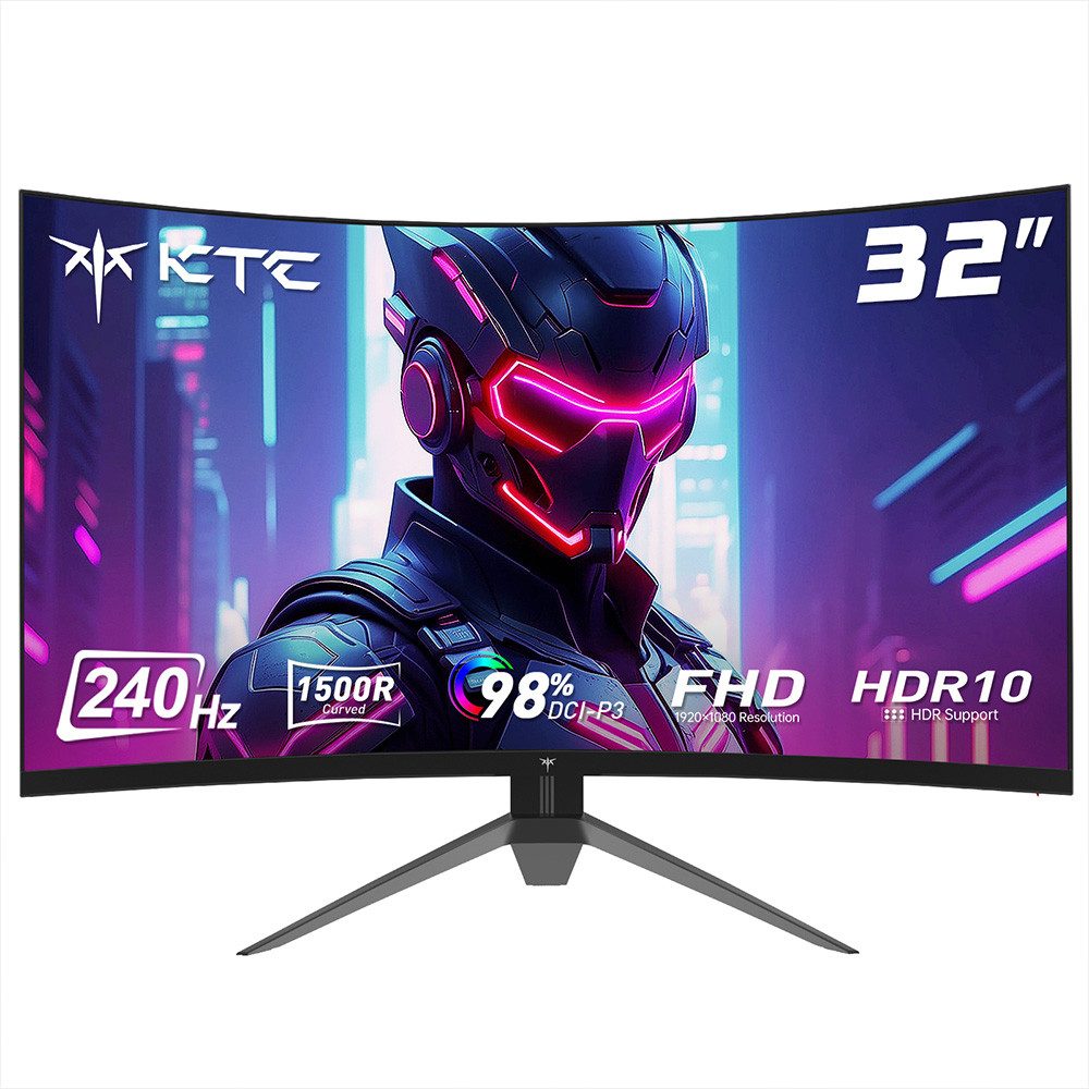 KTC H32S17F Curved-Gaming-Monitor (1920x1080 px, HVA, 240 Hz, HVA, 125% sRGB, 1500R, Adaptive Sync, HDR10)