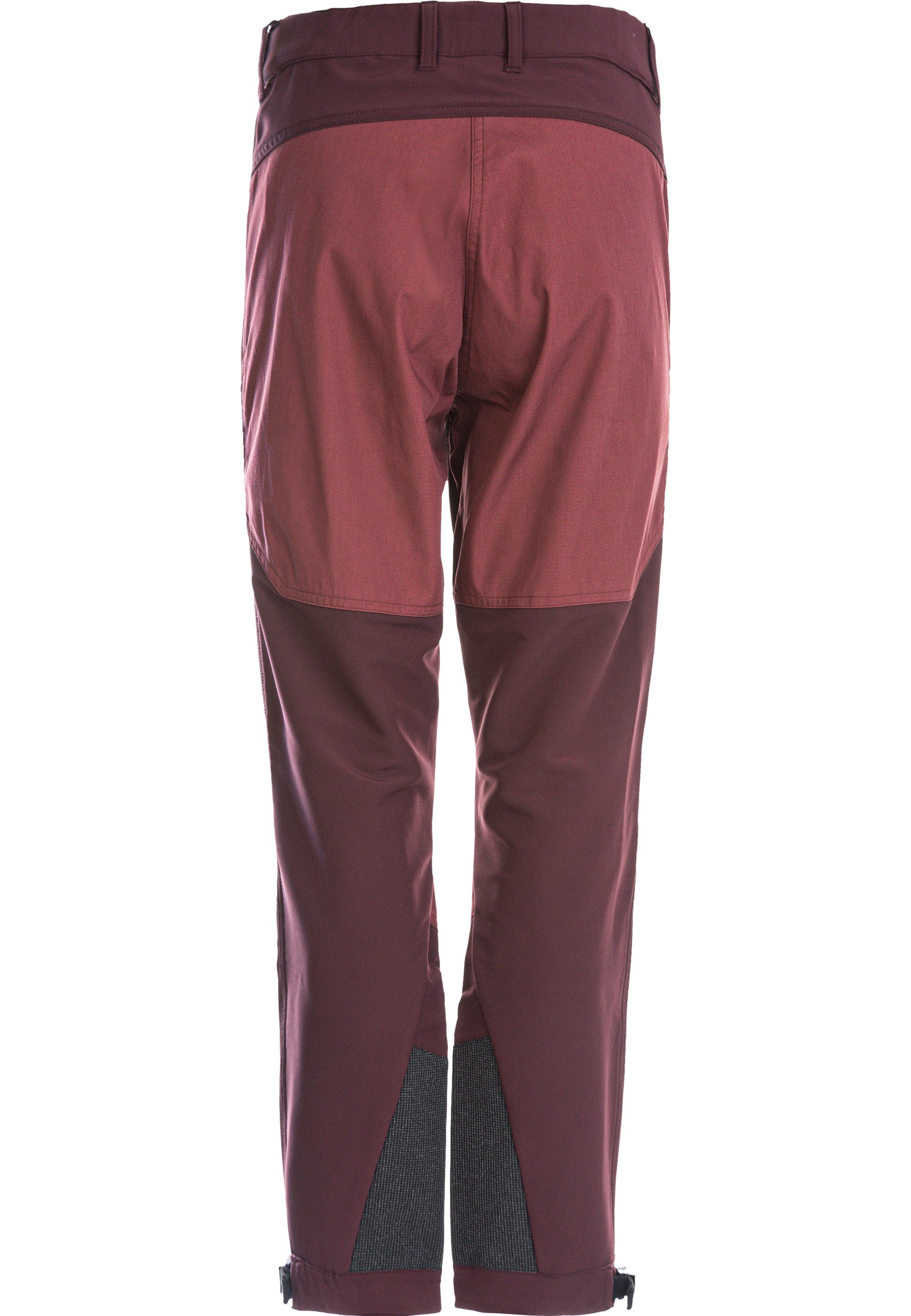 atmungsaktivem dunkelrot Anissy Softshellhose mit Material WHISTLER