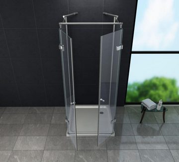 Home Systeme Runddusche BENITO U Form Duschkabine Dusche Duschwand Duschabtrennung Duschtür, BxT: 80x80 cm