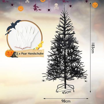 KOMFOTTEU Künstlicher Weihnachtsbaum Kunstbaum, mit 250 LED, 183cm