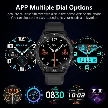 Bebinca Smartwatch (1,3 Zoll, Andriod iOS), Herren uhr Anruf, Herzfrequenz 512MB, 5ATM 20 Tage Standby Fitnessuhr