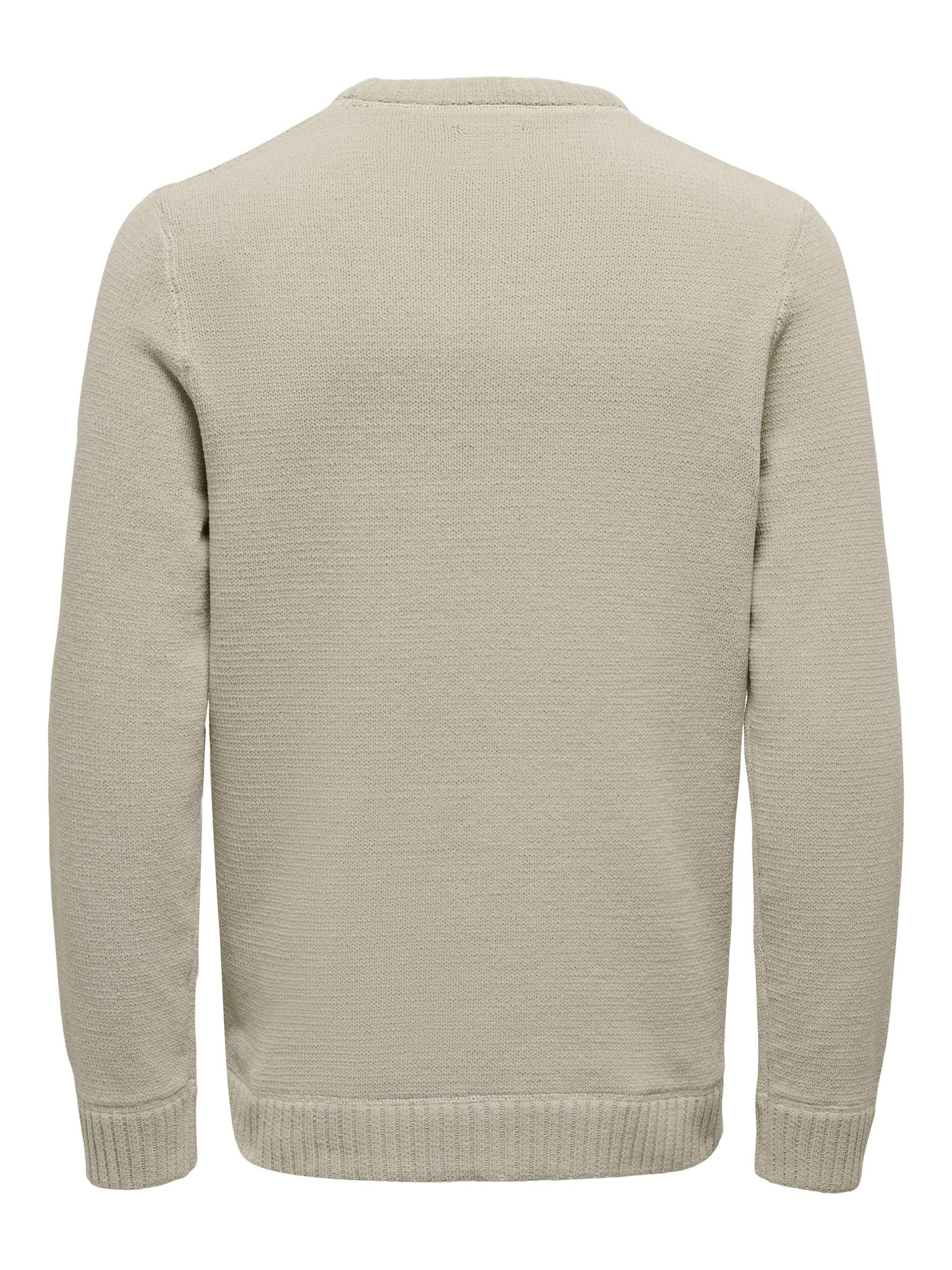 ONLY & SONS ONSESE REG 7 Rundhalspullover NOOS KNIT Beige-2 LIFE