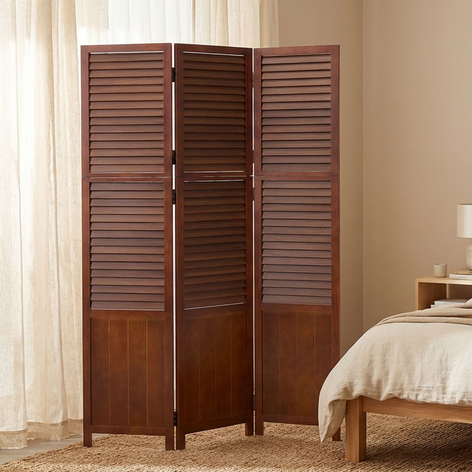 Homestyle4u Paravent Raumteiler Holz Trennwand Sichtschutz Braun Indoor (3- günstig online kaufen