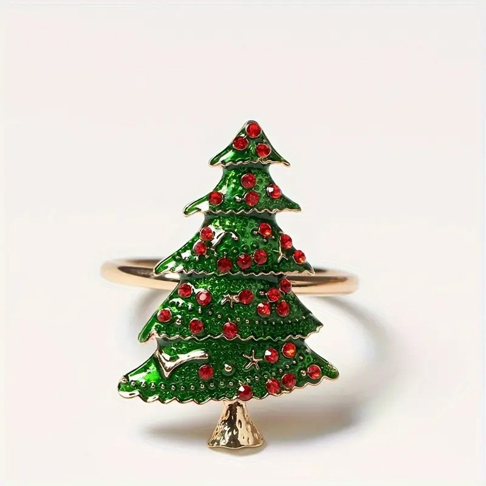 Minicloss Serviettenring 6er-Pack Goldene Metall-Weihnachts-Serviettenringe, (6-tlg), Feiertags-Tischdekoration, Küchen- & Esstisch-Zubehör – Bild 3 von 5