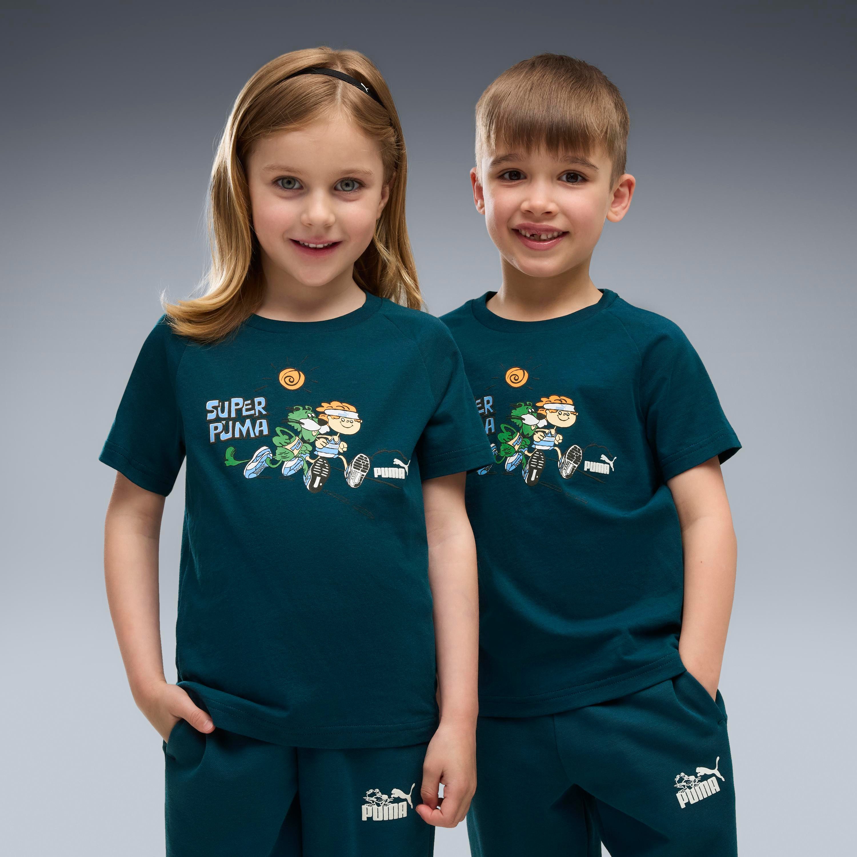 PUMA T-Shirt SUPER TEE PS für Kinder, mit Rundhalsausschnitt, in normaler Länge, Kurzarmdesign