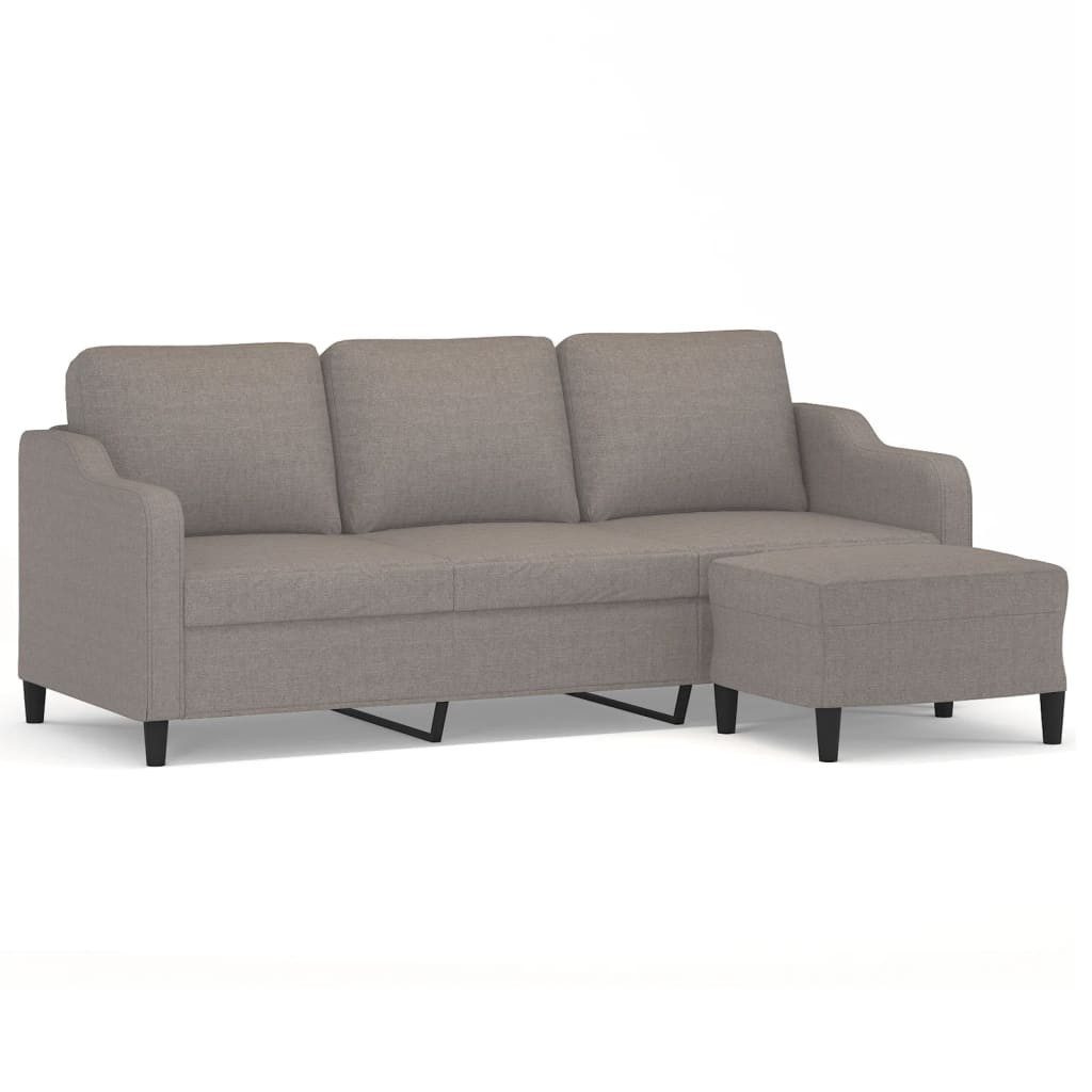 vidaXL Sofa 3-Sitzer-Sofa mit Hocker Taupe günstig online kaufen