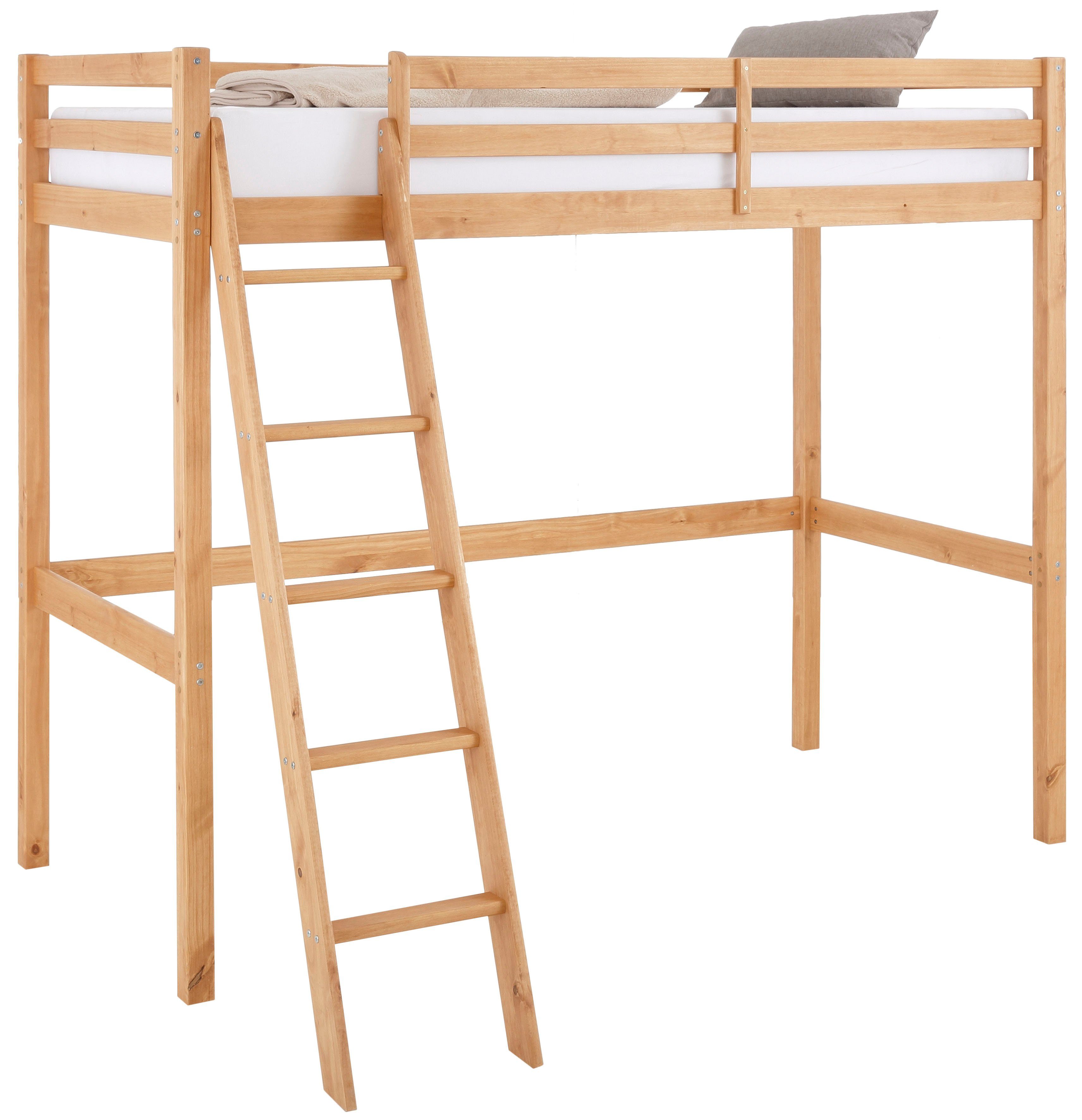 OTTO home Kinderbett Alpi, Leiter links oder rechts montierbar, Hochbett, Kiefernholz, Inklusive Leiter und Lattenrost, Liegefläche 90x200 cm. Reduzierter Preis € 289,99. Unverbindliche Preisempfehlung € 649,99