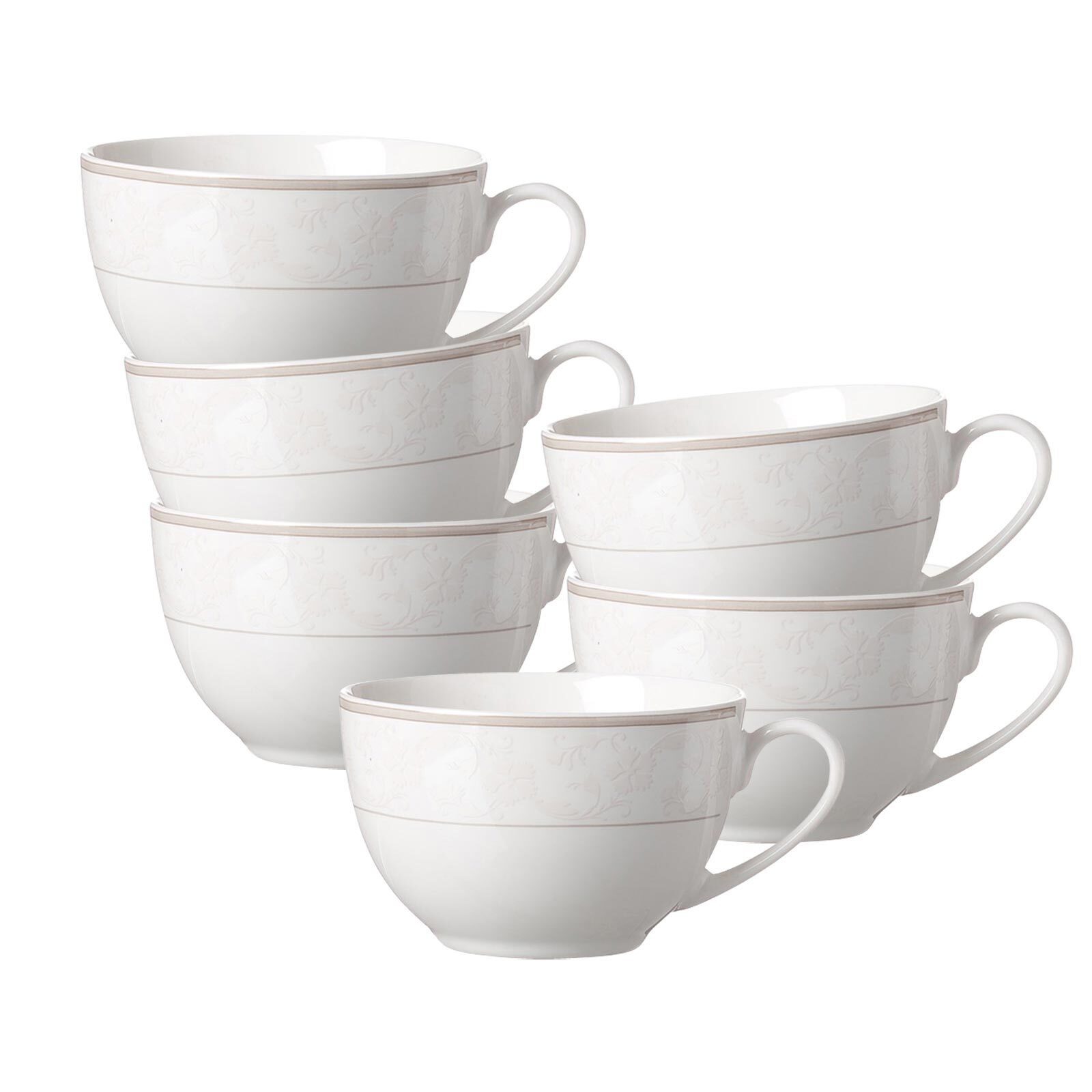 Ritzenhoff & Breker Tasse Isabella Kaffeetassen 250 ml 6er Set, 6-tlg., Porzellan
