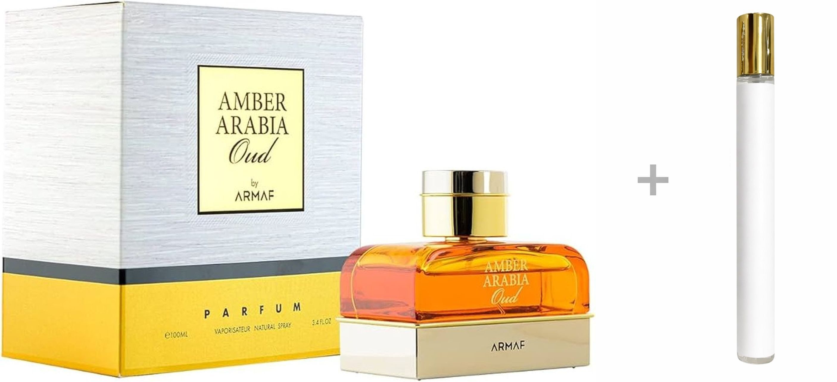 armaf Duft-Set Amber Arabia Oud Eau de Parfum (EDP) Herren Spray, Orientalisch-holziger Duft mit Moschus, Orange und Muskatnuss