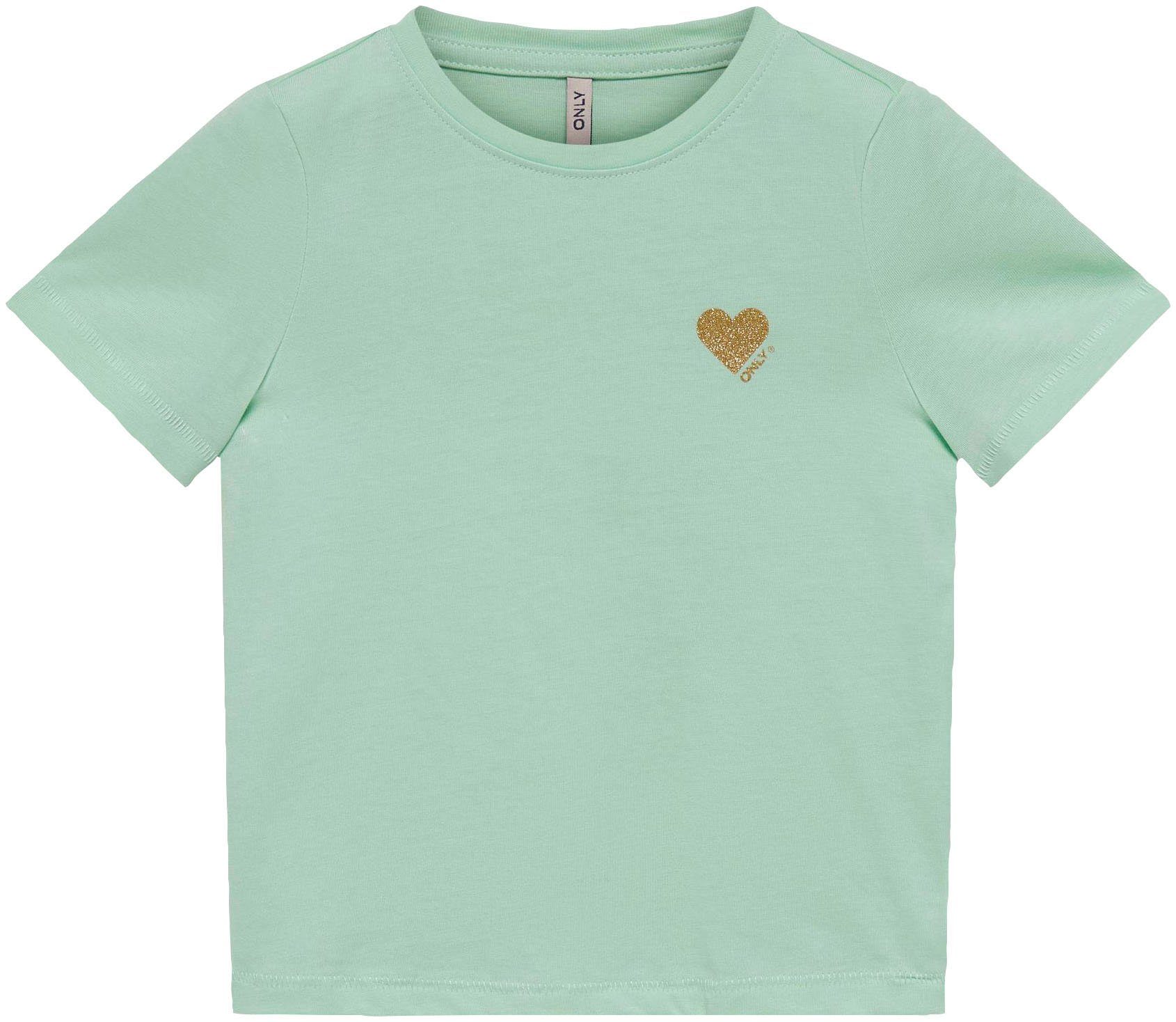 KIDS ONLY Kurzarmshirt KMGKITA S/S LOGO TOP CP JRS Mist Green | T-Shirts