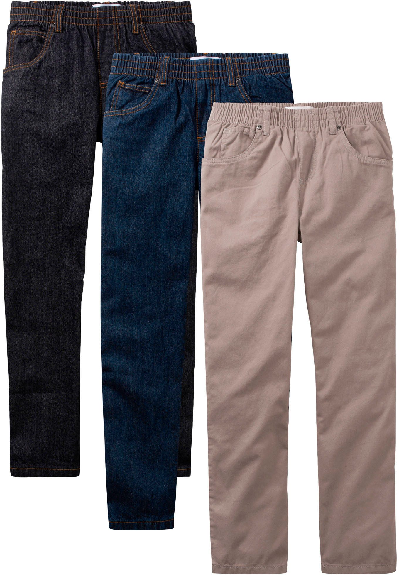 bonprix Schlupfhose (Packung, 3-tlg., 3) aus Baumwolle, mit elastischem Gummizugbund, Regular Fit