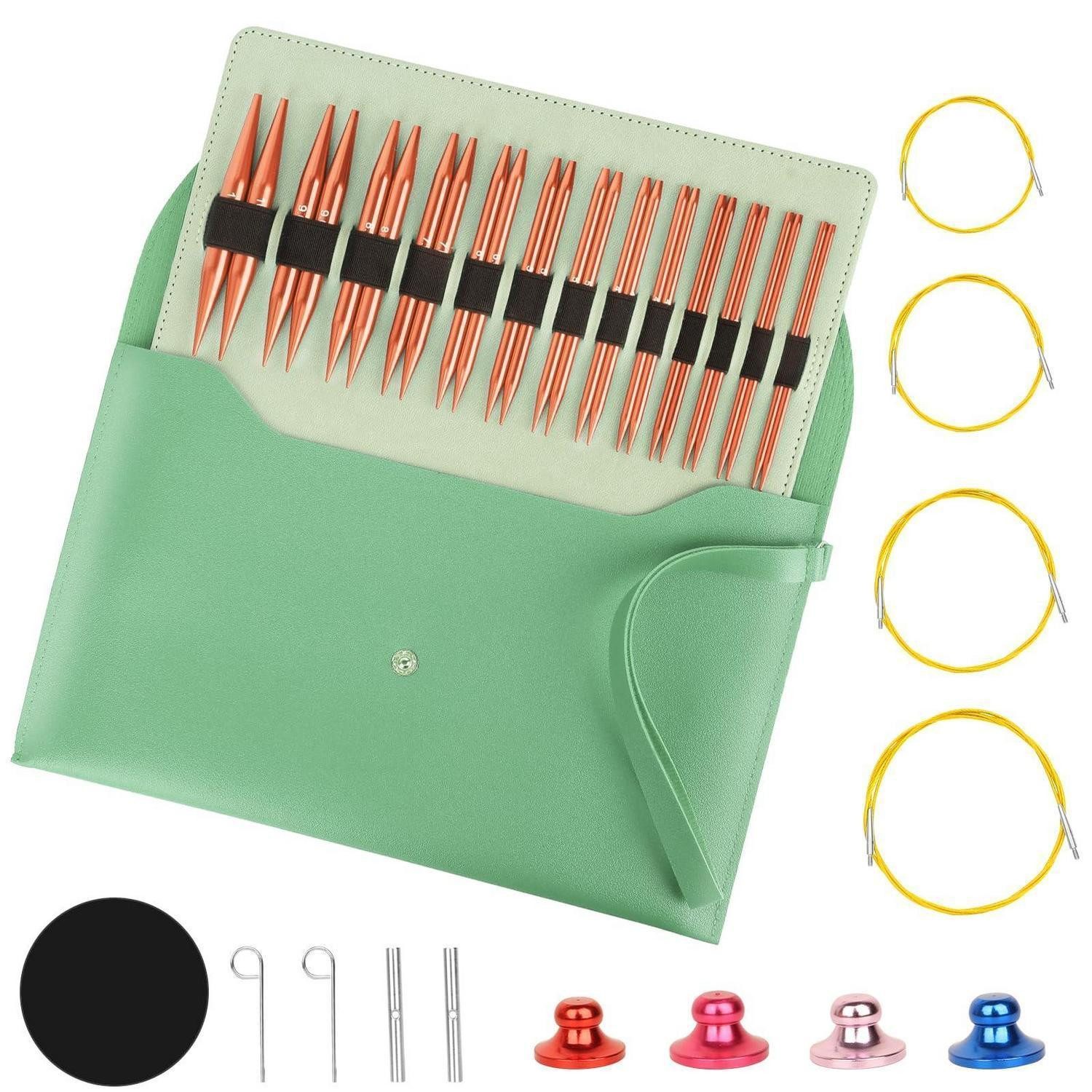 LuxusKollektion Rundstricknadeln Rundstricknadel Set Aust. 13 Paare 3-10mm Grün, 1 St.