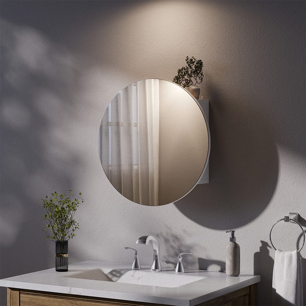 Vicco Badezimmerspiegelschrank Loki, Weiß, 50 x 50 cm mit 2 Fächern (1-St)