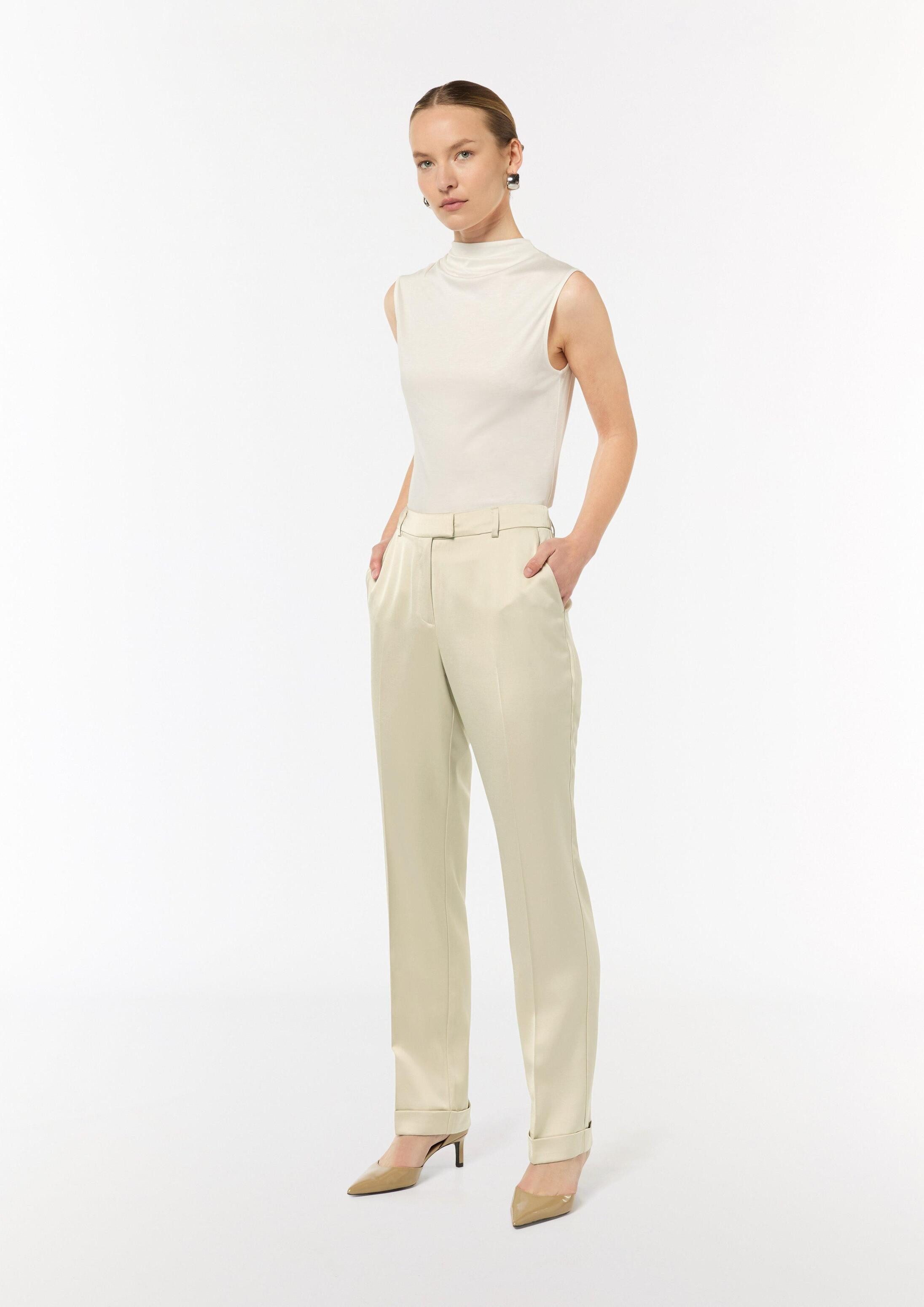 comma 7/8-Hose Hose Regular: Satinhose mit geradem Bein