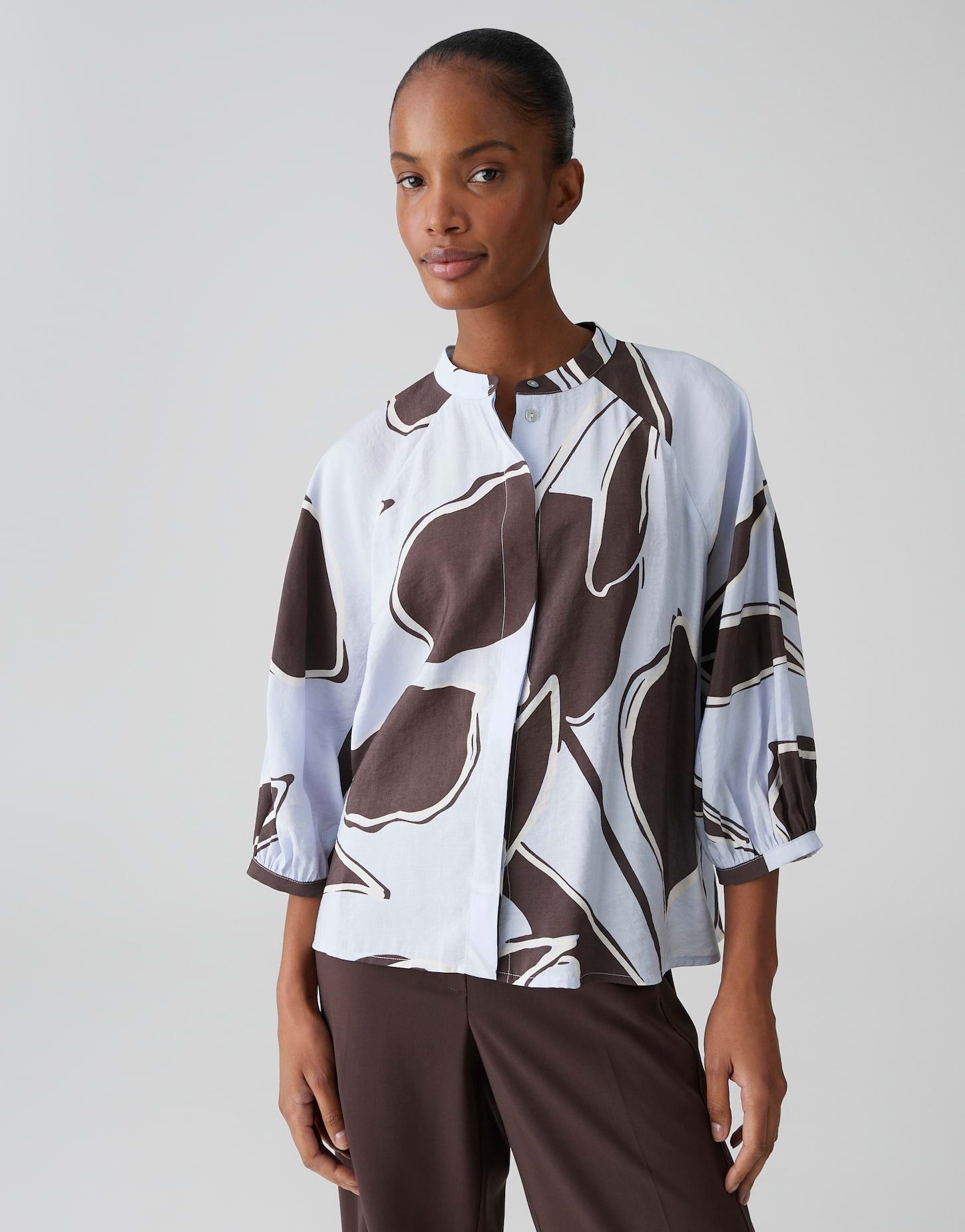 OPUS Kurzarmbluse Feine Printbluse Loose Fit günstig online kaufen