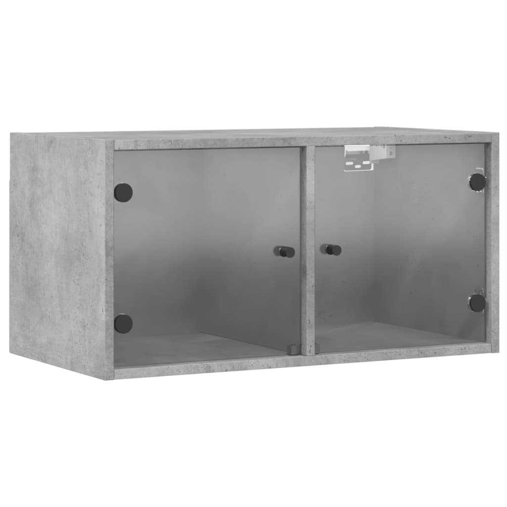 vidaXL Hängeschrank Wandschrank mit Glastüren Betongrau 68,5x37x35 cm (1-St)