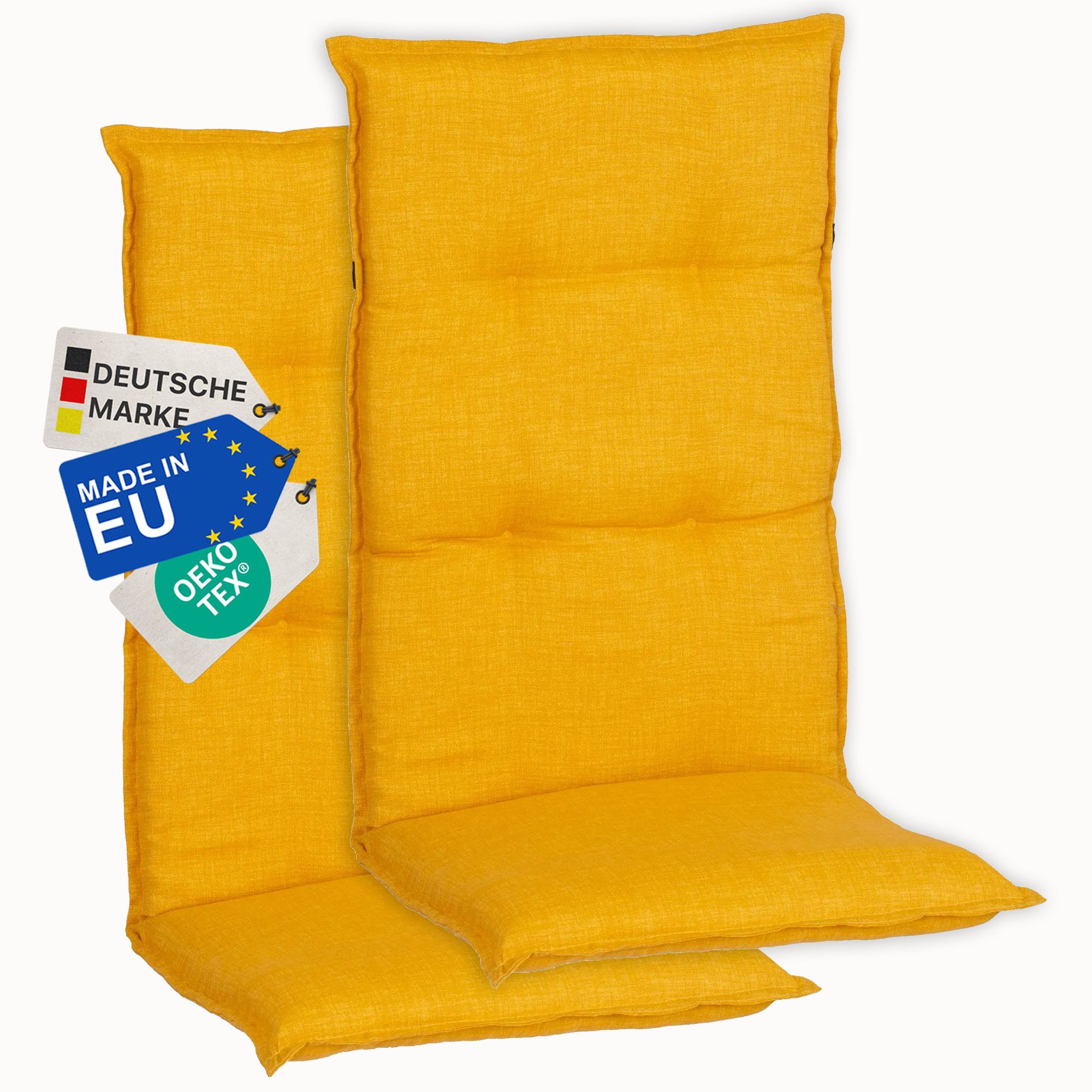 NYVI Hochlehnerauflage Hochlehner Auflagen 2er Set Barcelona - Gartenstuhlauflagen 118x50cm, (2 St), Stuhlauflage, Sitzauflage mit Halteband, UV-fest