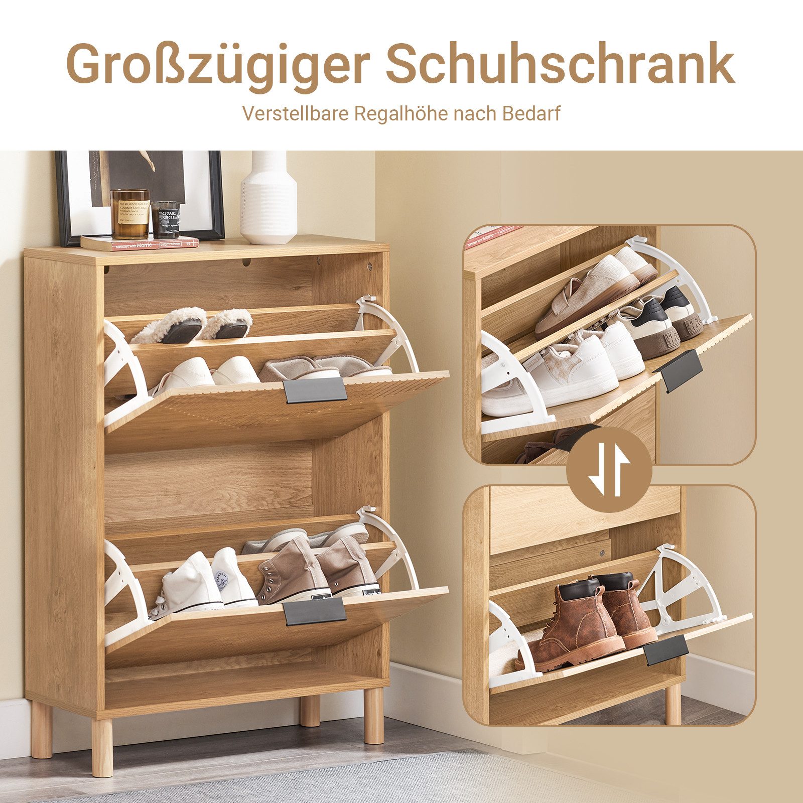 SoBuy Schuhschrank FSR200, Schuhkommode Schuhregal geschlossen, für 8-12 Pa günstig online kaufen