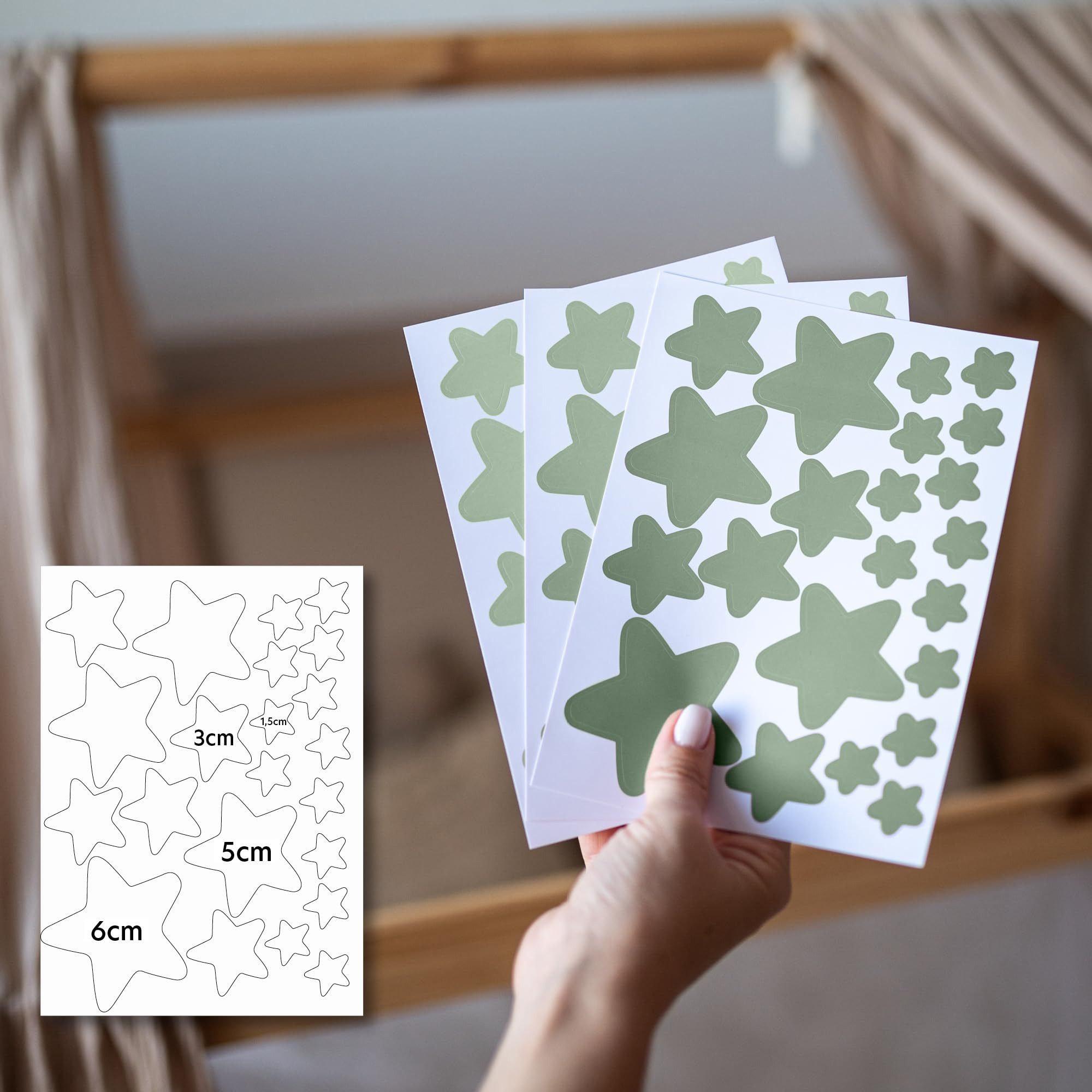 lilimaus Wandsticker Herzen, Sterne & Punkte selbstklebend - Deko fürs Kinderzimmer (132 St), Herzen, Sterne oder Punkte - 36er- & 132er-Set, ablösbar