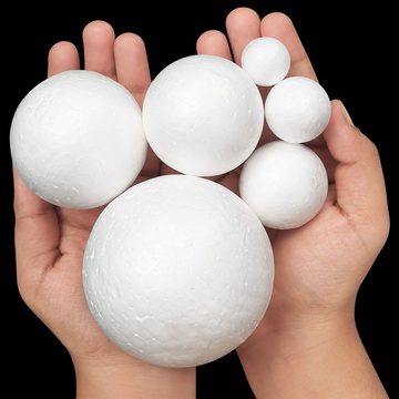 Belle Vous Streudeko Styroporkugeln in 6 Größen (88er-Pack), White Styrofoam Balls (88-Pack) for Crafts & Projects