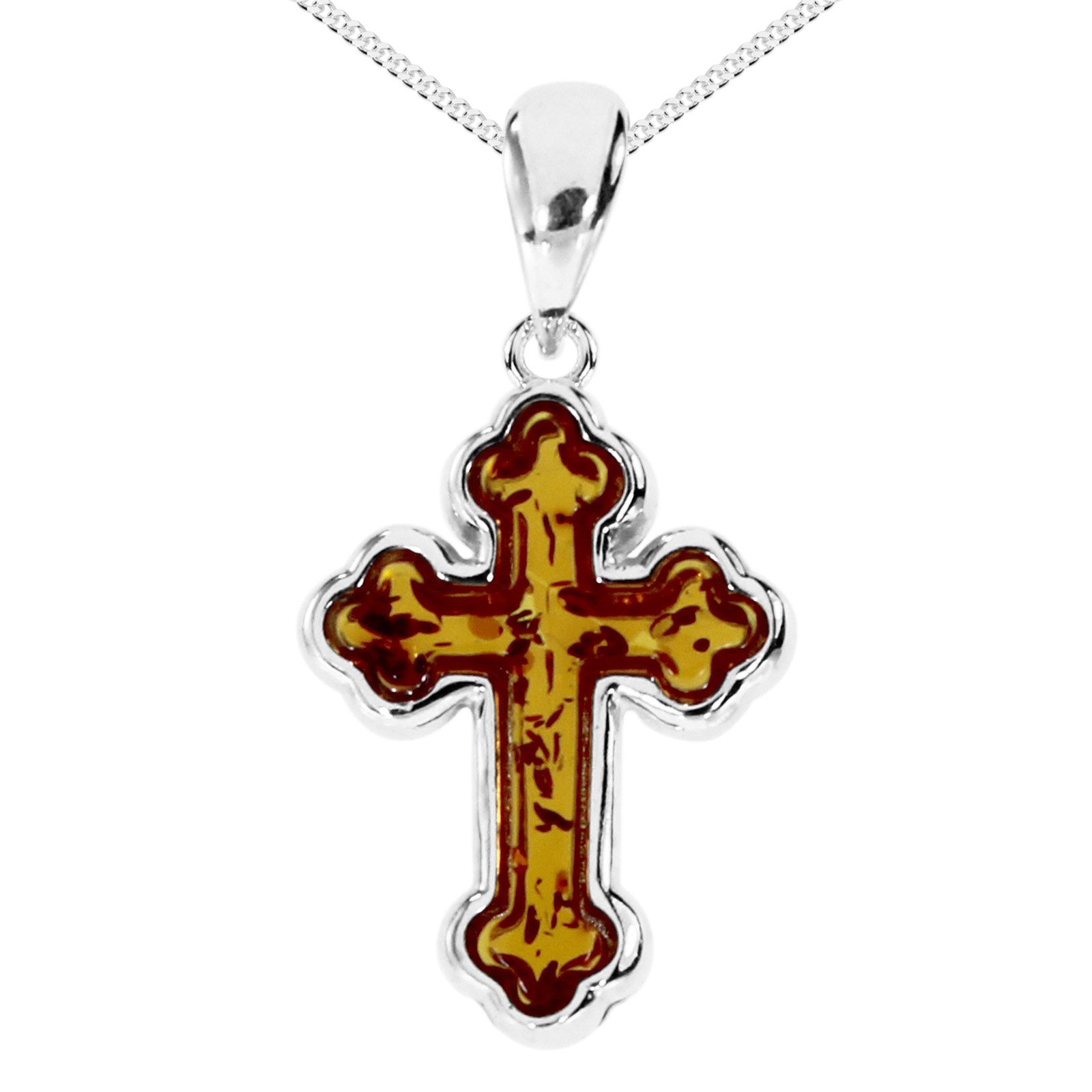 Kette mit Anhänger Ostsee-Schmuck Kette mit Anhänger Kreuz 20x15 mm